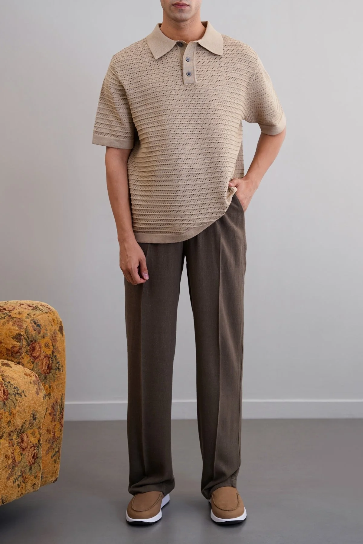 KNITTED MESH POLO - Image 3