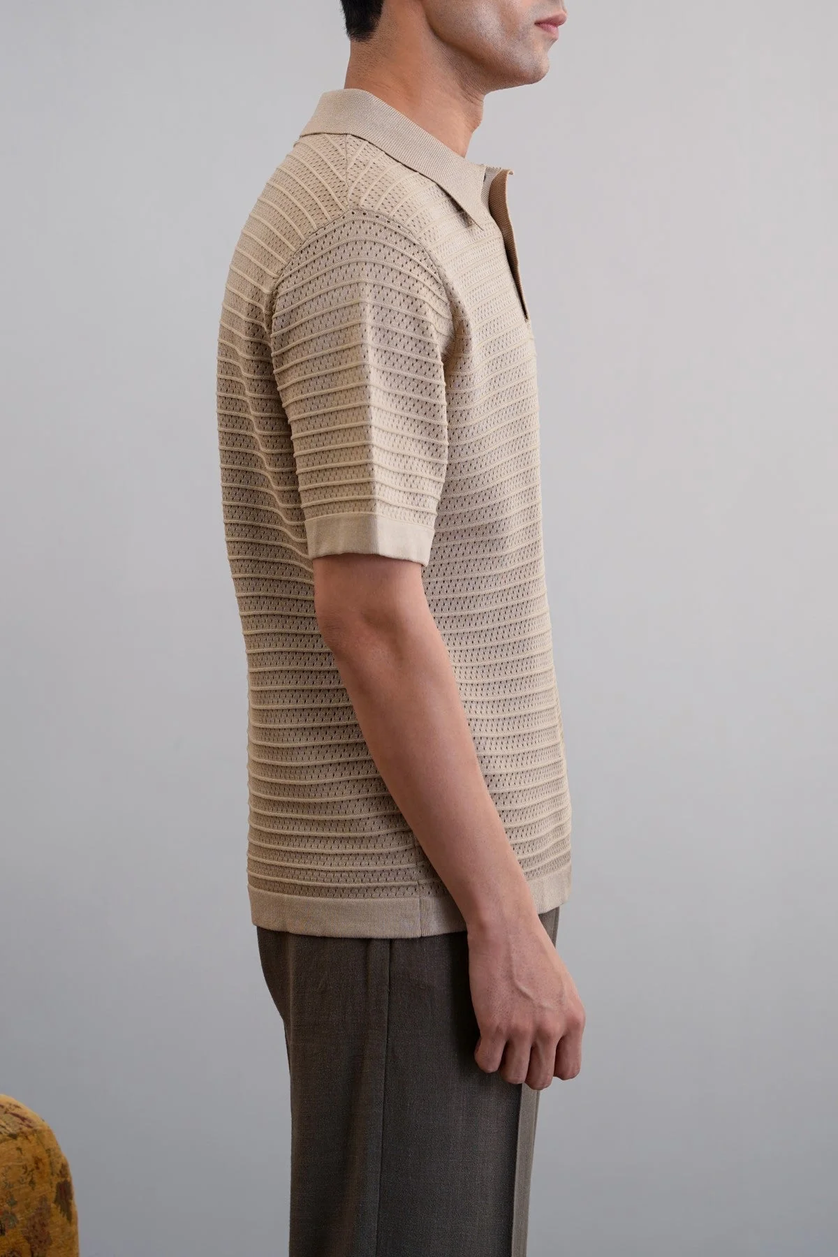 KNITTED MESH POLO - Image 6