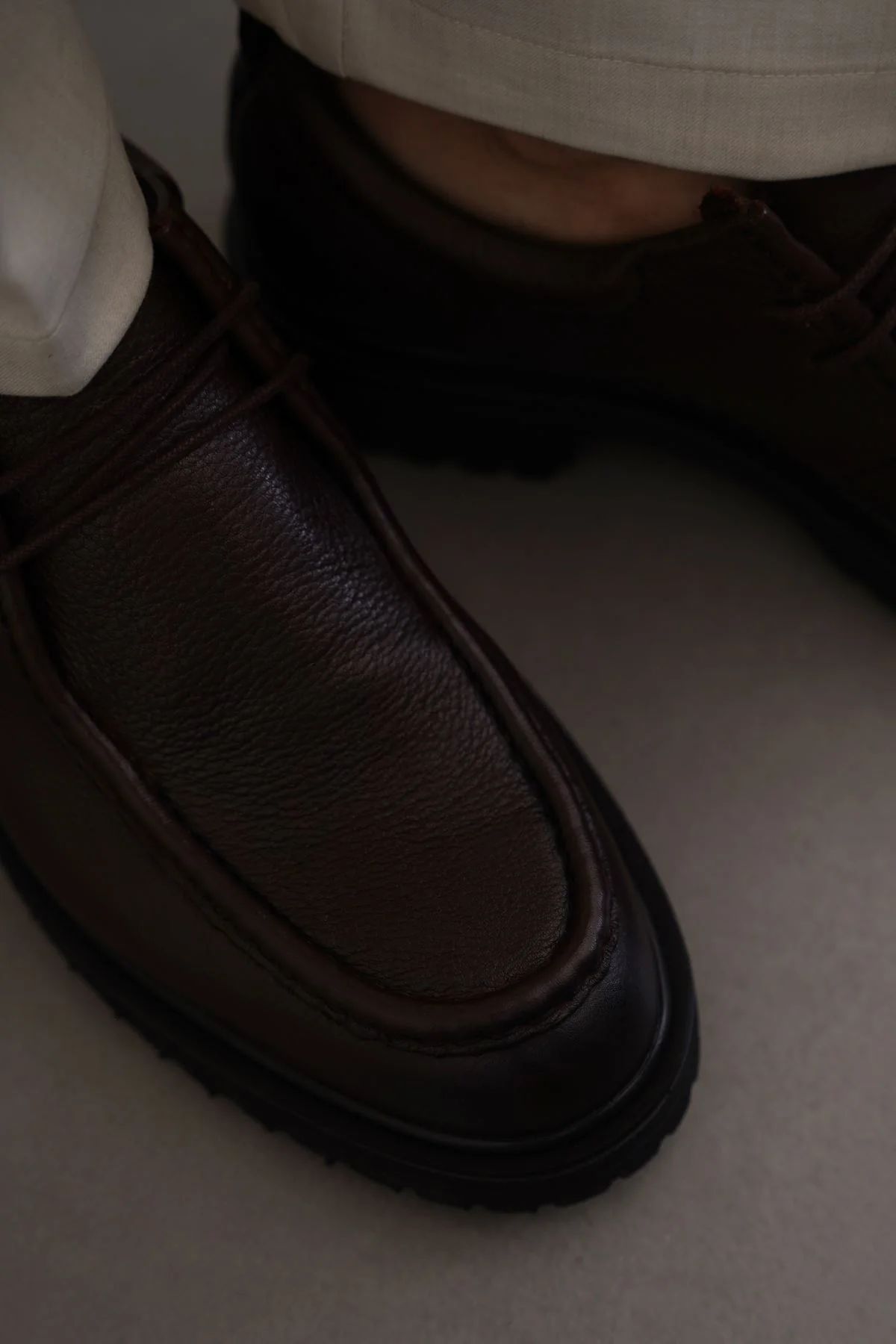 LEATHER MOC TOE SHOES - Image 3