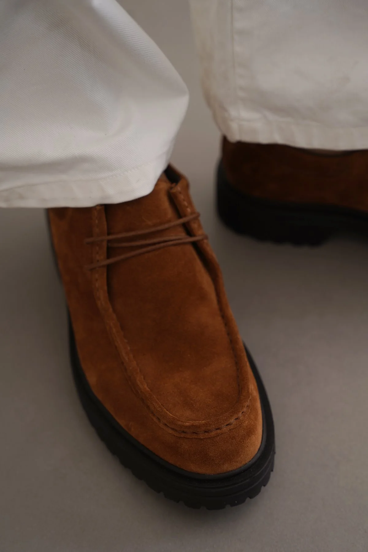 LEATHER MOC-TOE SHOES - Image 3
