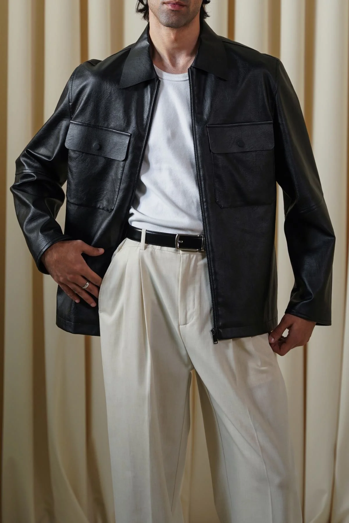 LEATHER EFFECT JACKET - Image 4