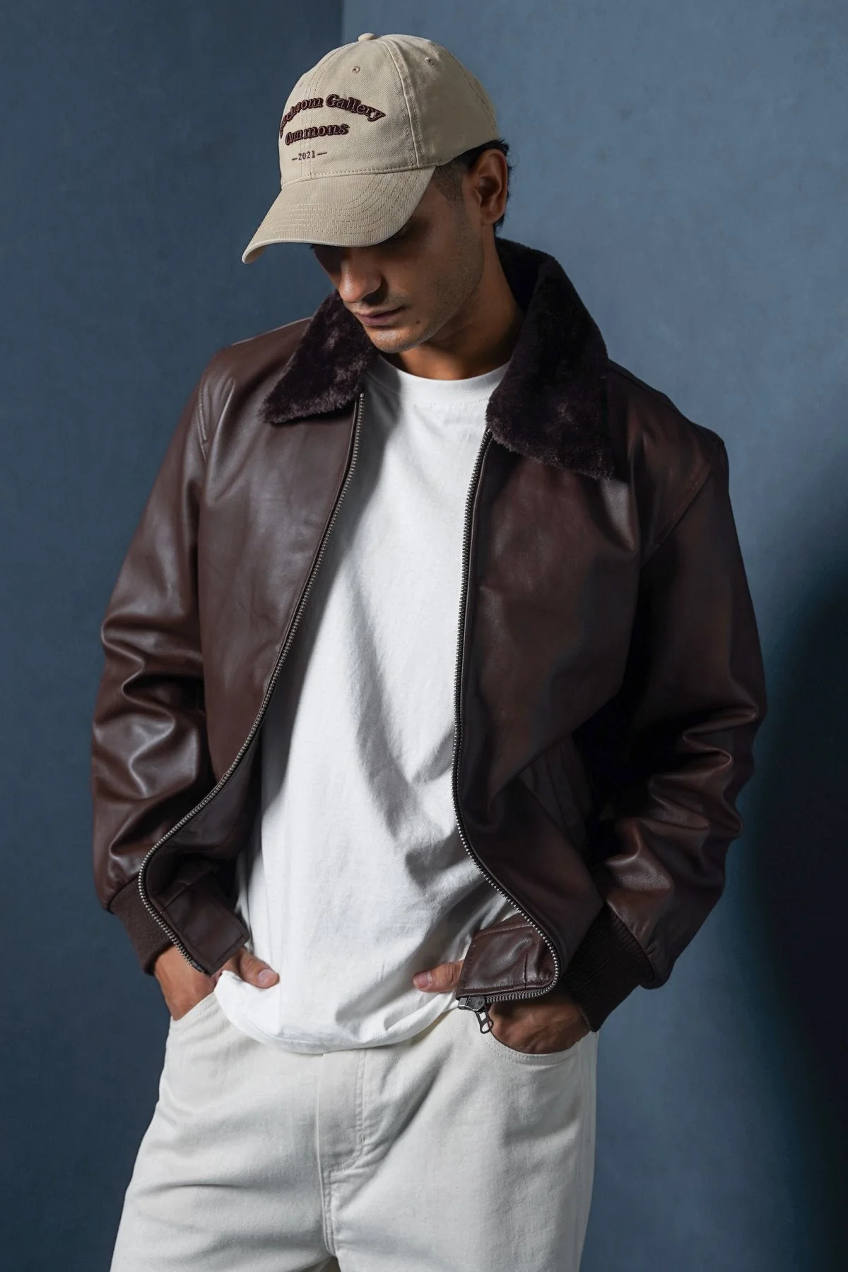 LEATHER JACKET WITH DETACHABLE COLLAR - Image 5