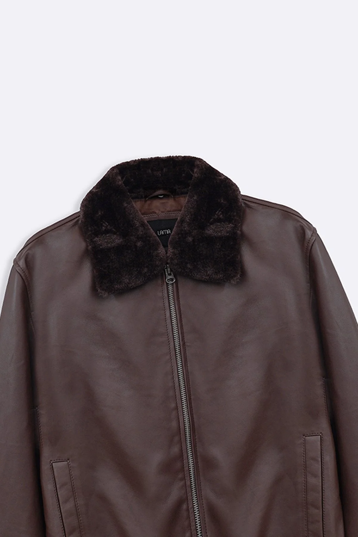 LEATHER JACKET WITH DETACHABLE COLLAR - Image 8