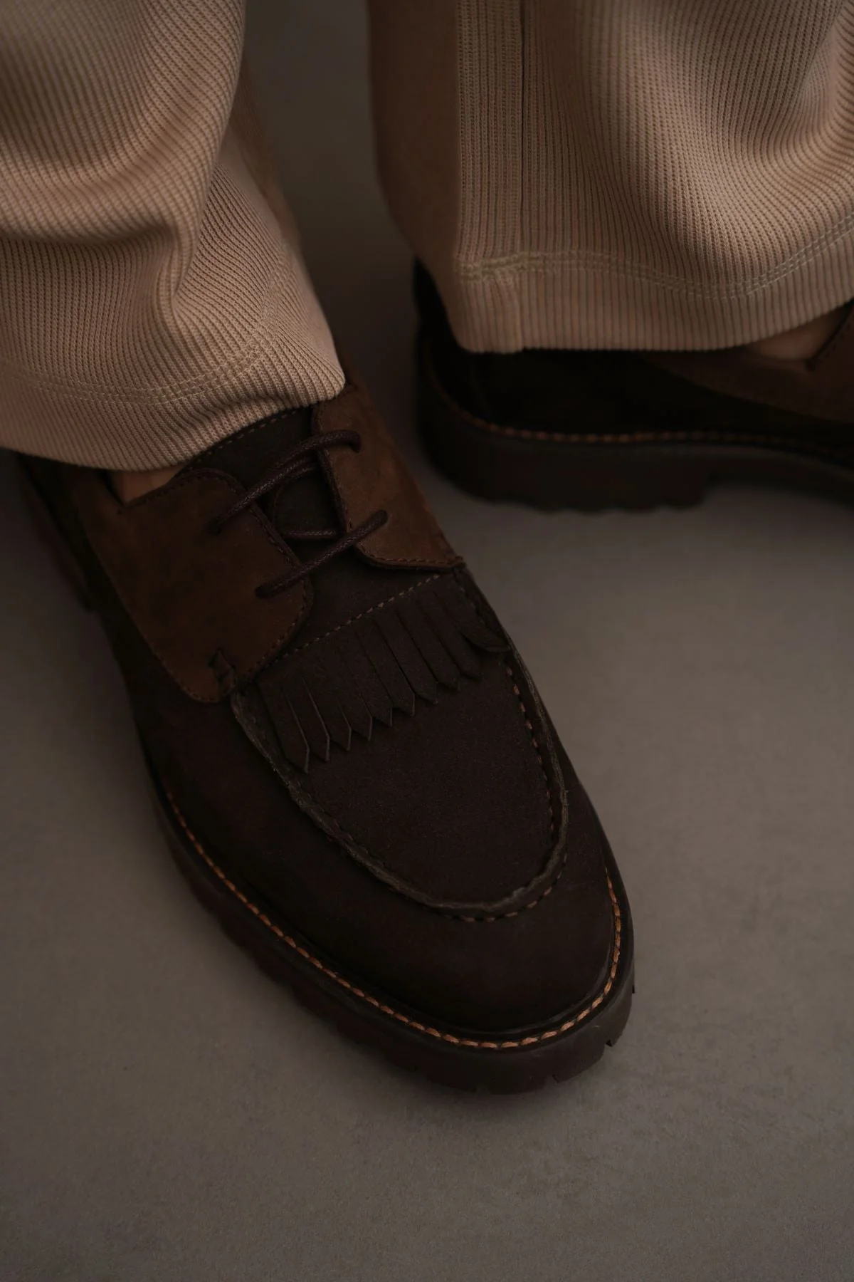 LEATHER MOC-TOE SHOES - Image 2