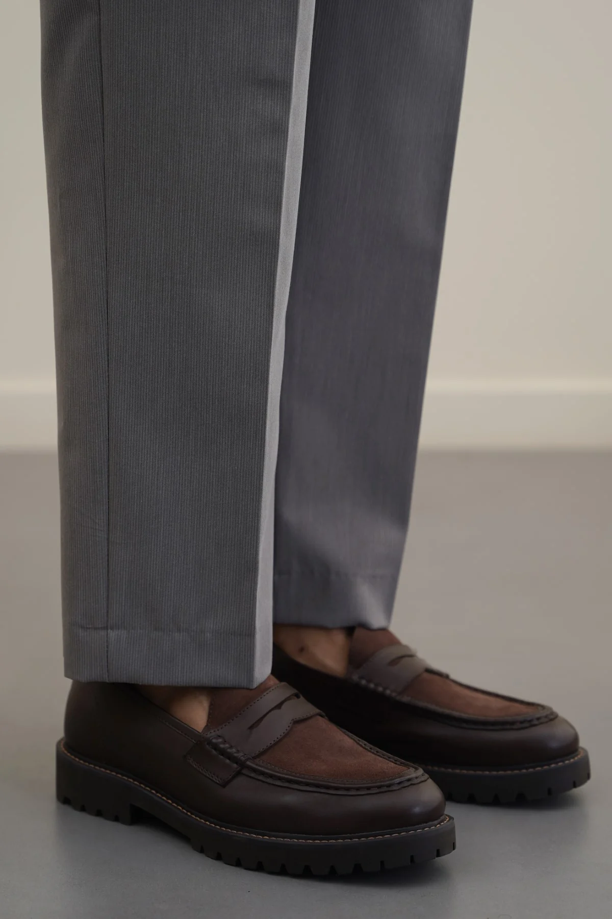 LEATHER & SUEDE PENNY LOAFERS - Image 3
