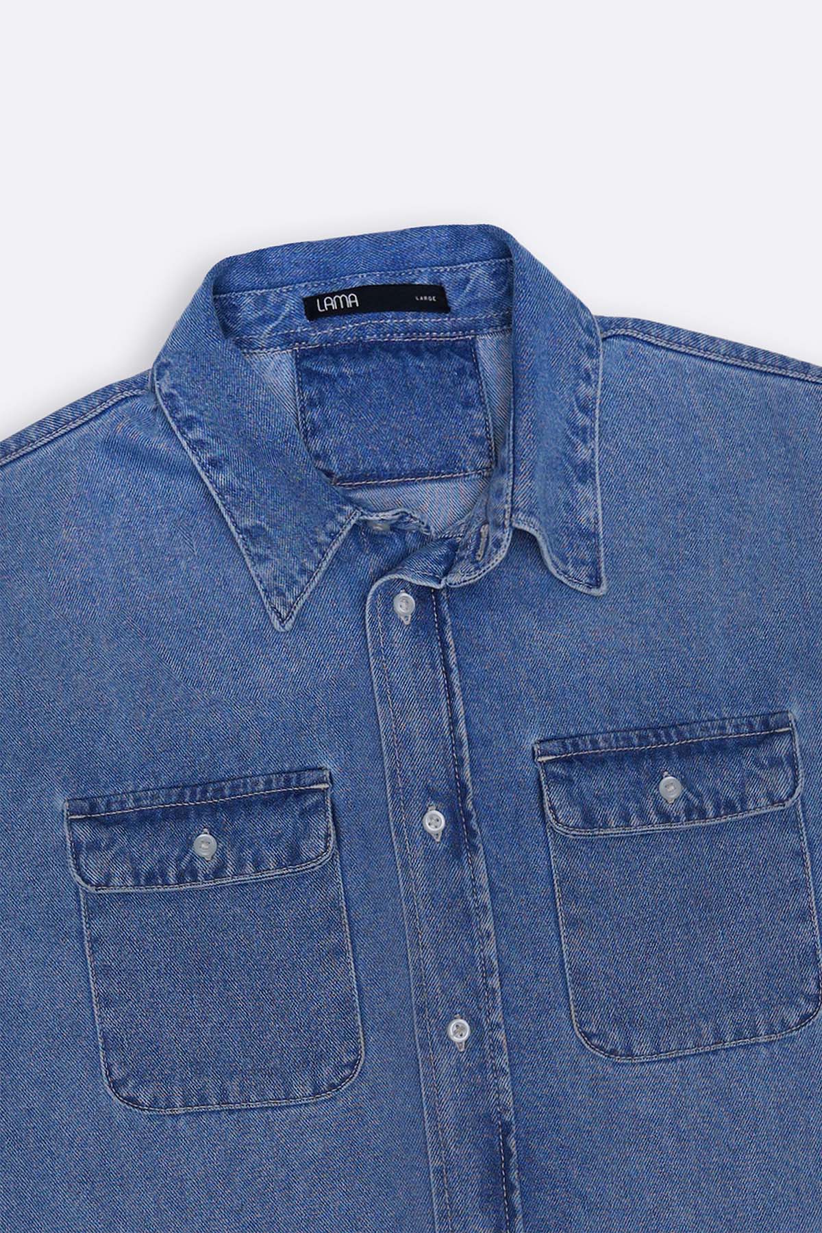 LIGHT WASH DENIM SHIRT - Image 4