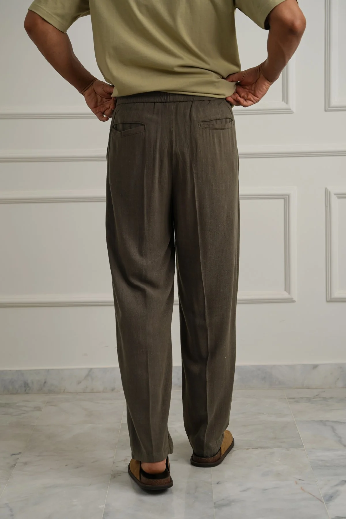 LINEN BLEND BAGGY PANTS - Image 5