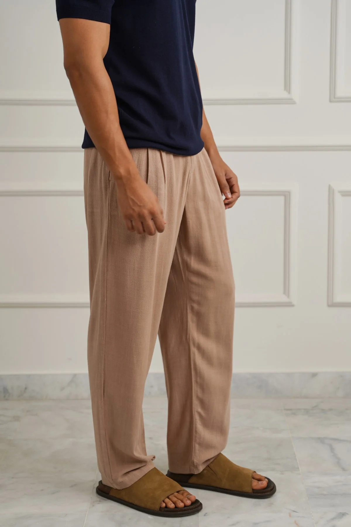 LINEN BLEND BAGGY PANTS - Image 4