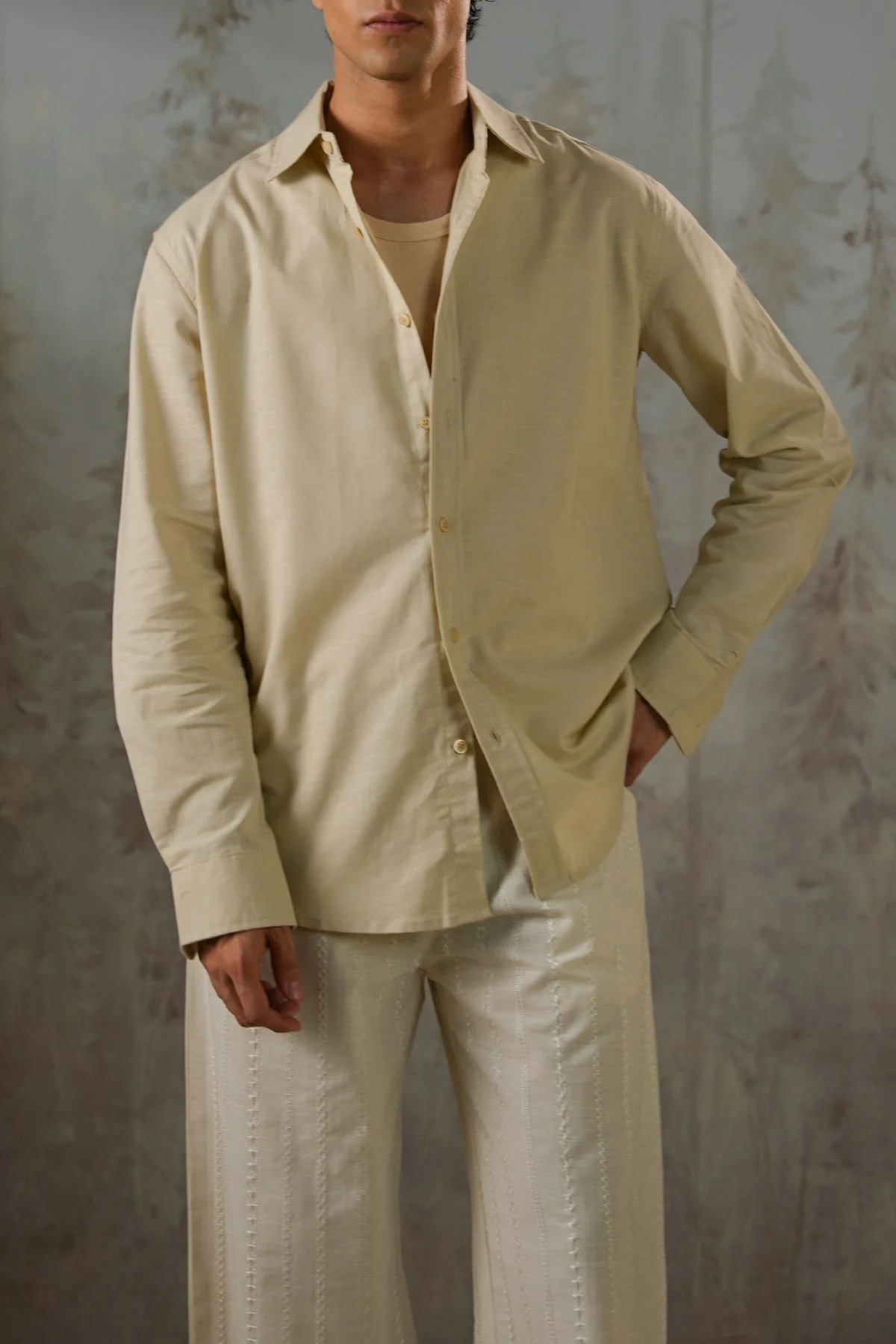 LINEN BLEND BUTTON DOWN SHIRT - Image 5