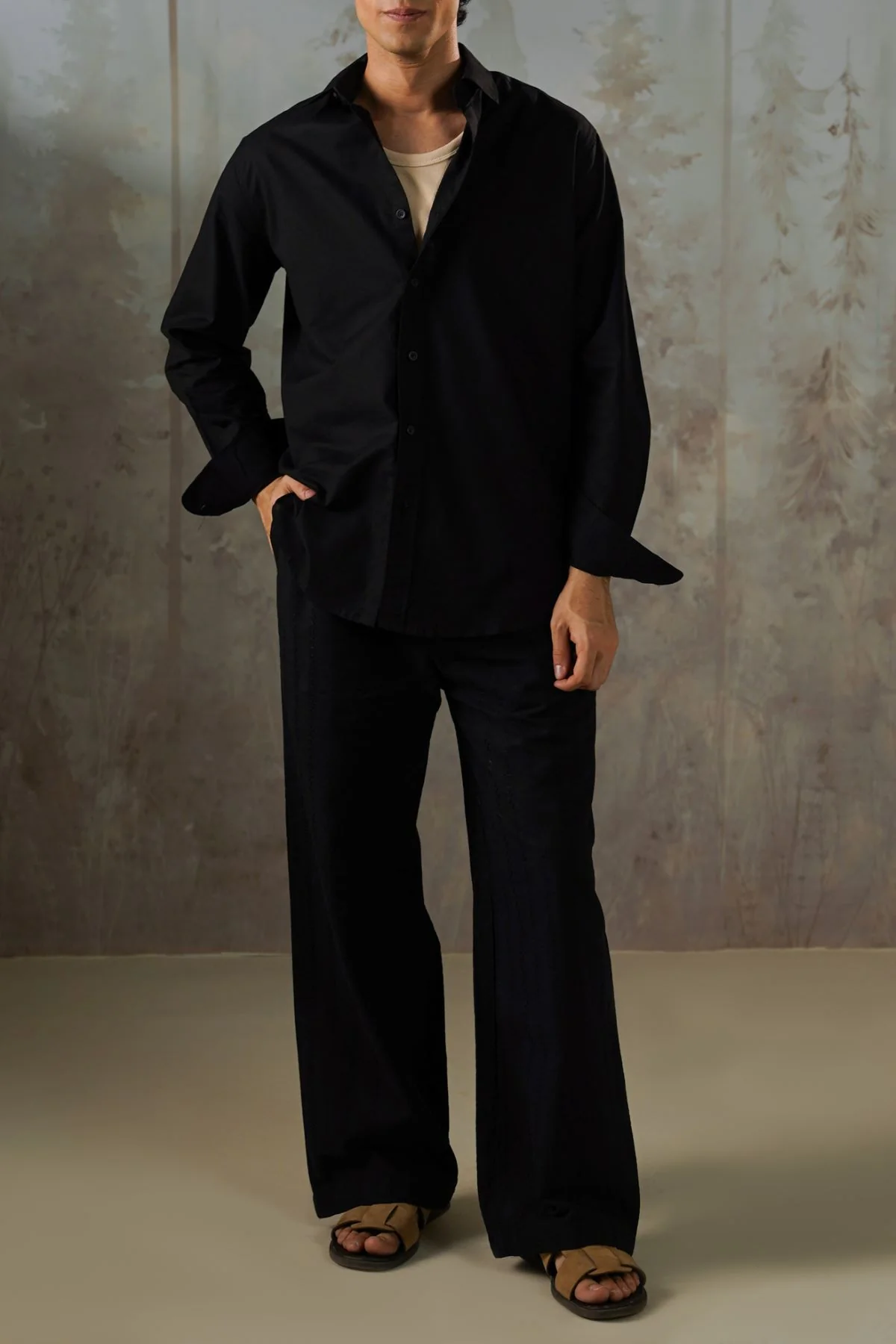 LINEN BLEND BUTTON DOWN SHIRT - Image 5