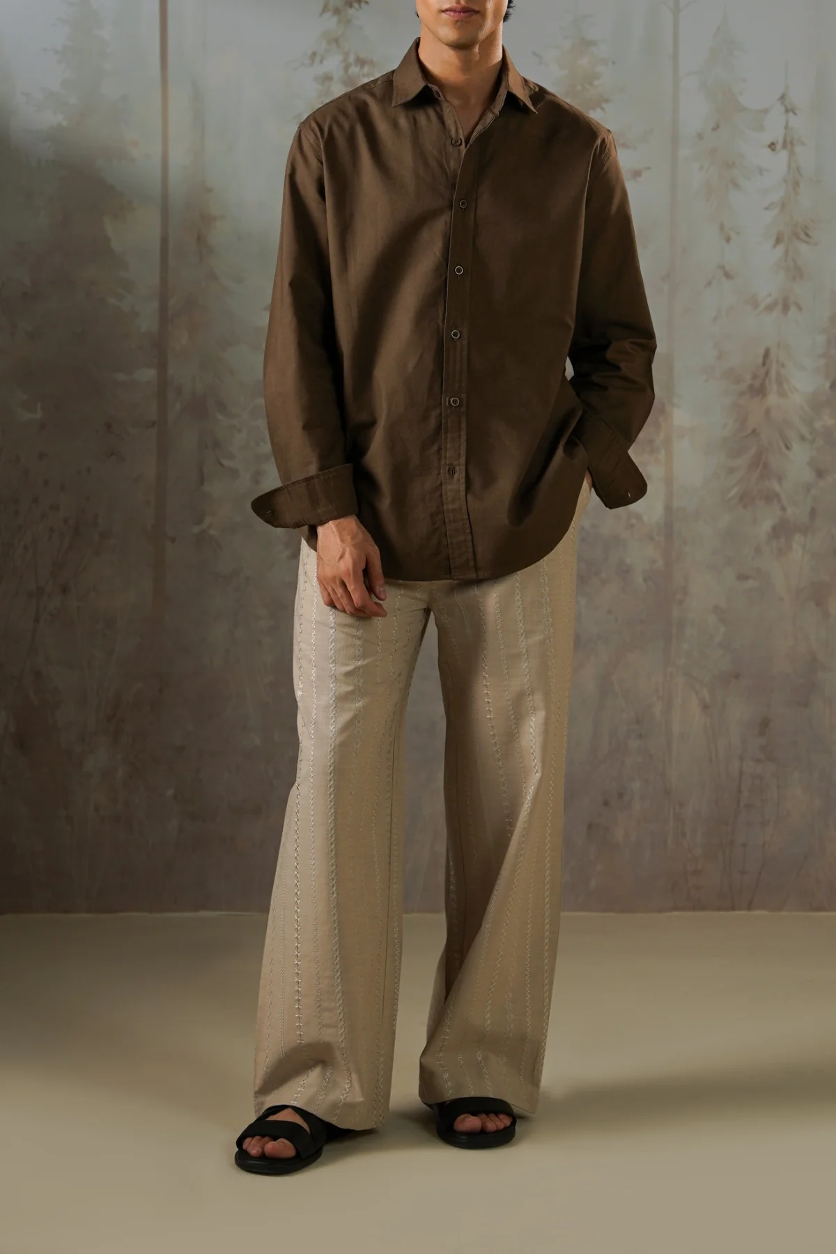 LINEN BLEND BUTTON DOWN SHIRT - Image 4