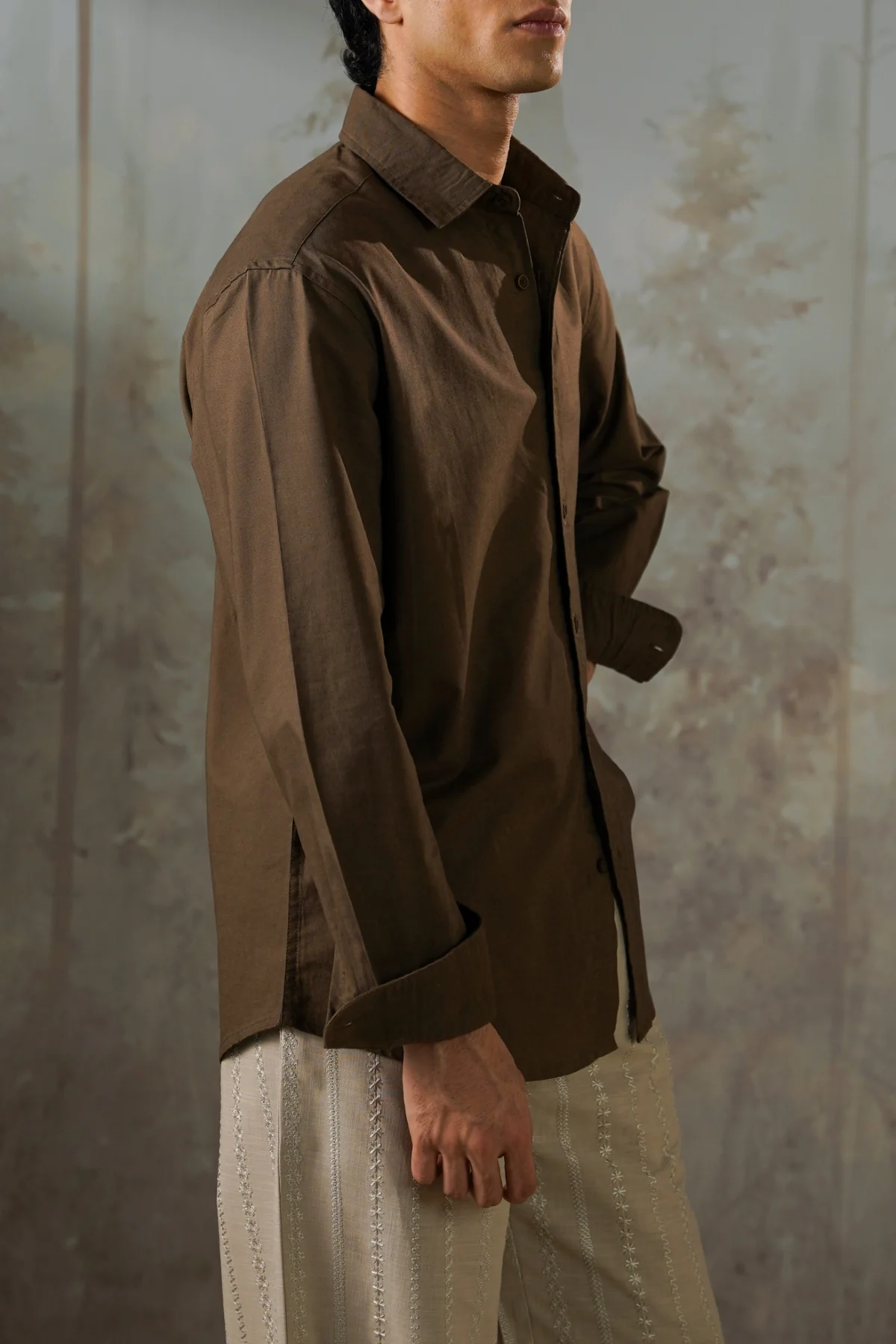 LINEN BLEND BUTTON DOWN SHIRT - Image 5