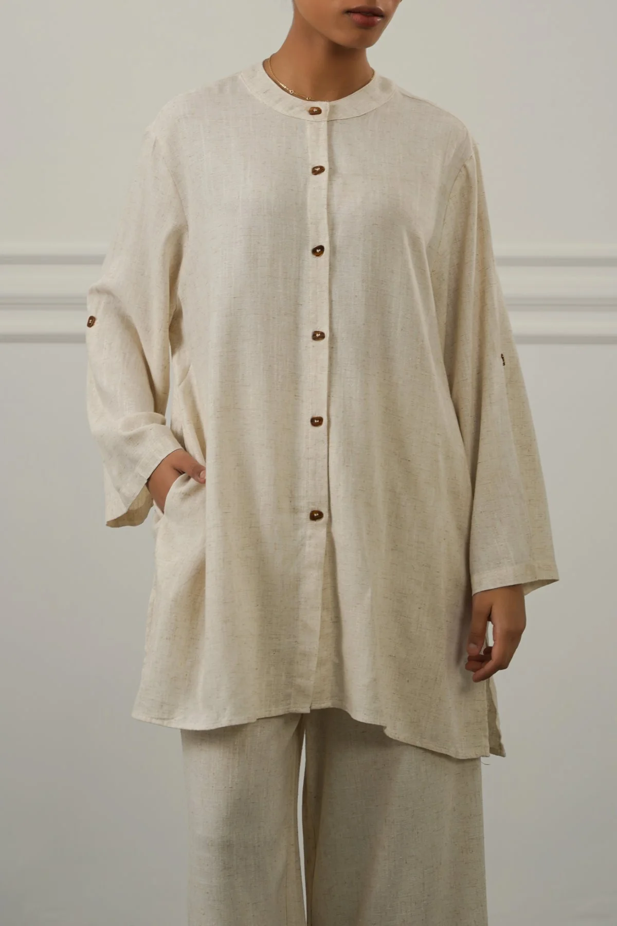 LINEN BLEND EASE SHIRT