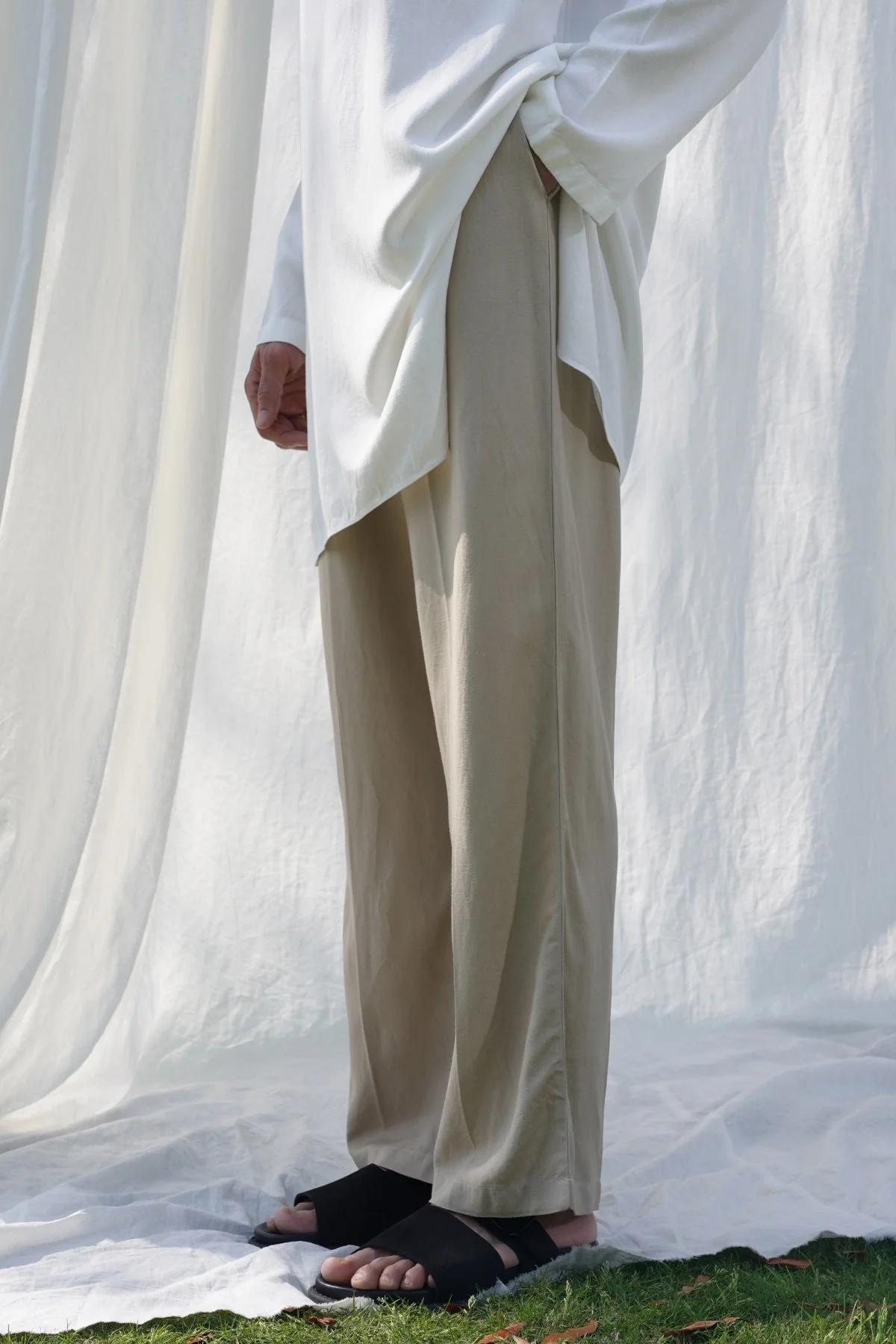 LINEN BLEND RELAXED TROUSERS - Image 5