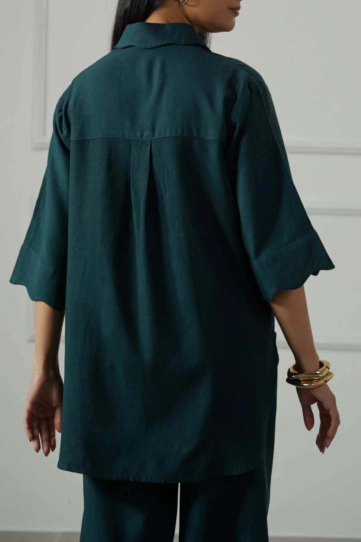 LINEN BLEND SCALLOP SHIRT - Image 6