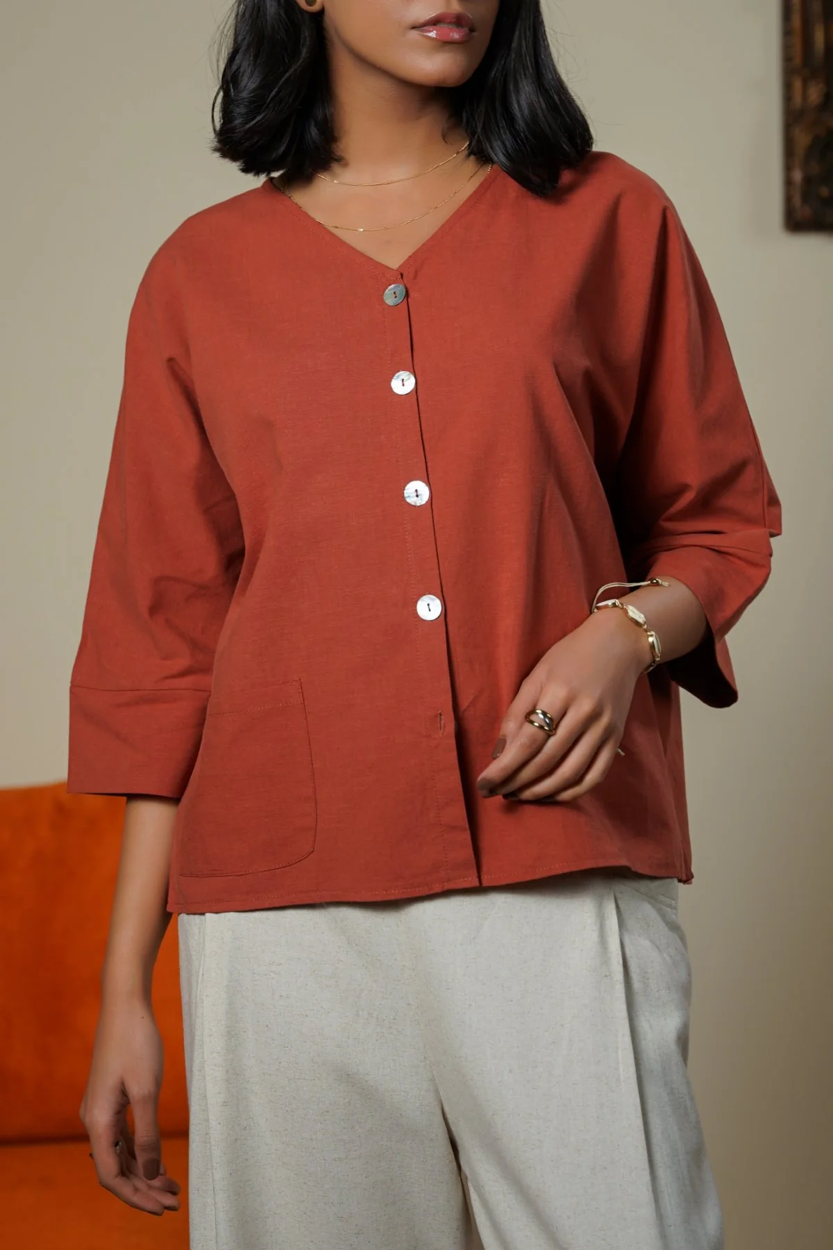 LINEN SORBET BLOUSE