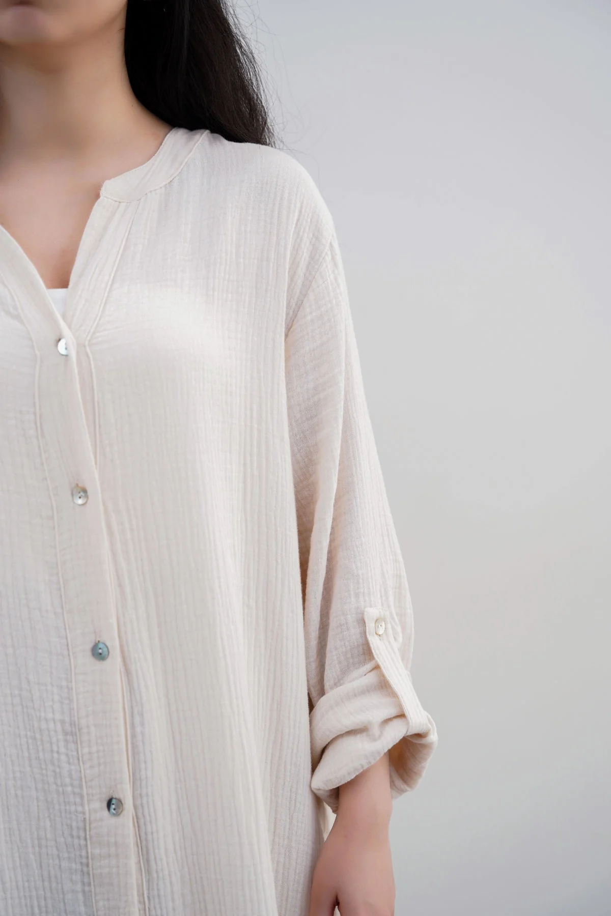 LONG MUSLIN TUNIC - Image 3