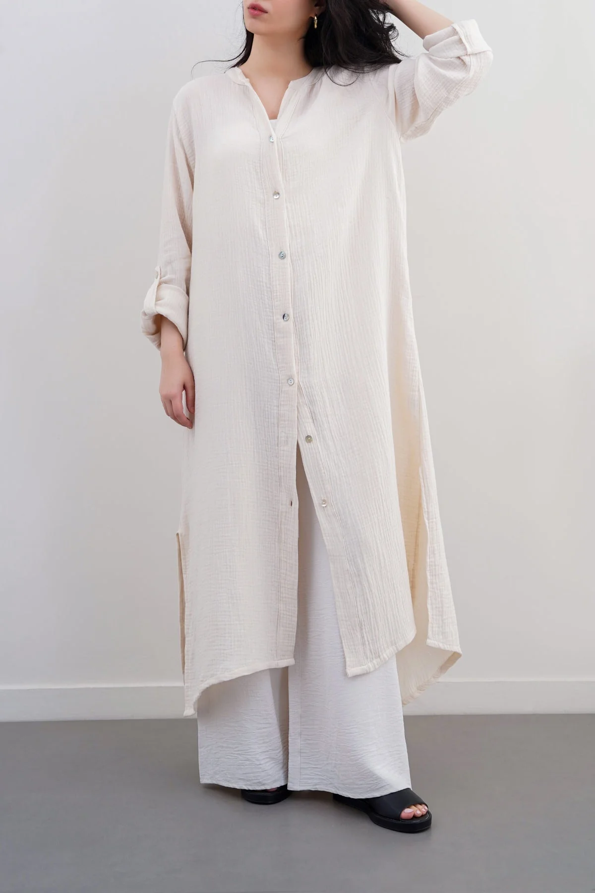 LONG MUSLIN TUNIC - Image 4
