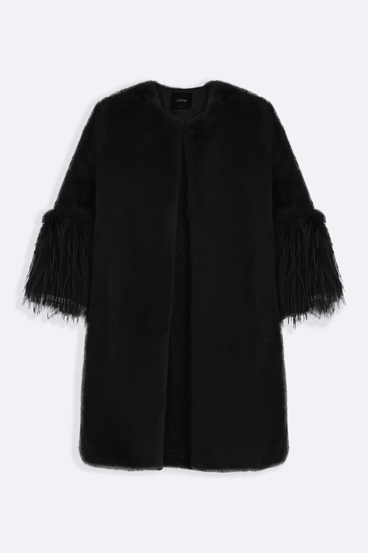 LONGLINE FEATHERED FUR COAT - Image 4