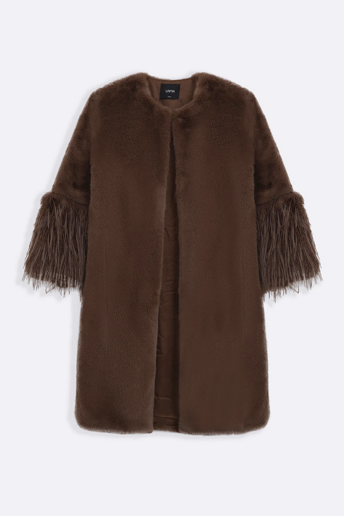 LONGLINE FEATHERED FUR COAT - Image 3