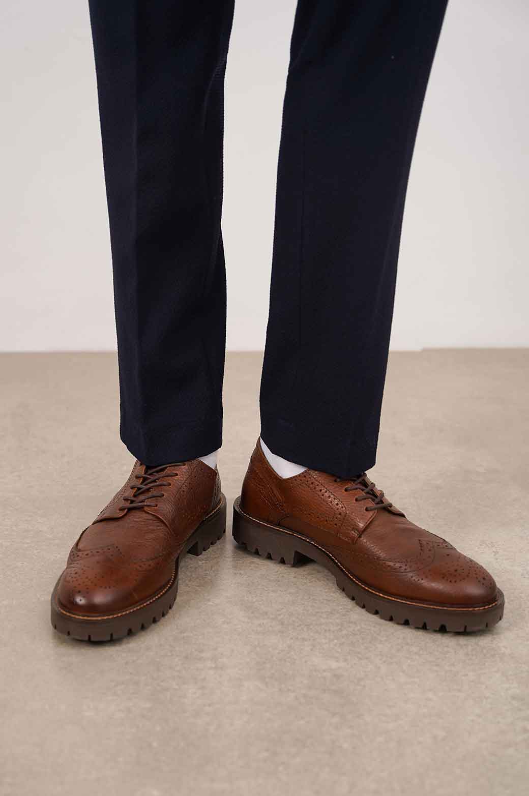 LOW-TOP LEATHER BROGUES - Image 3