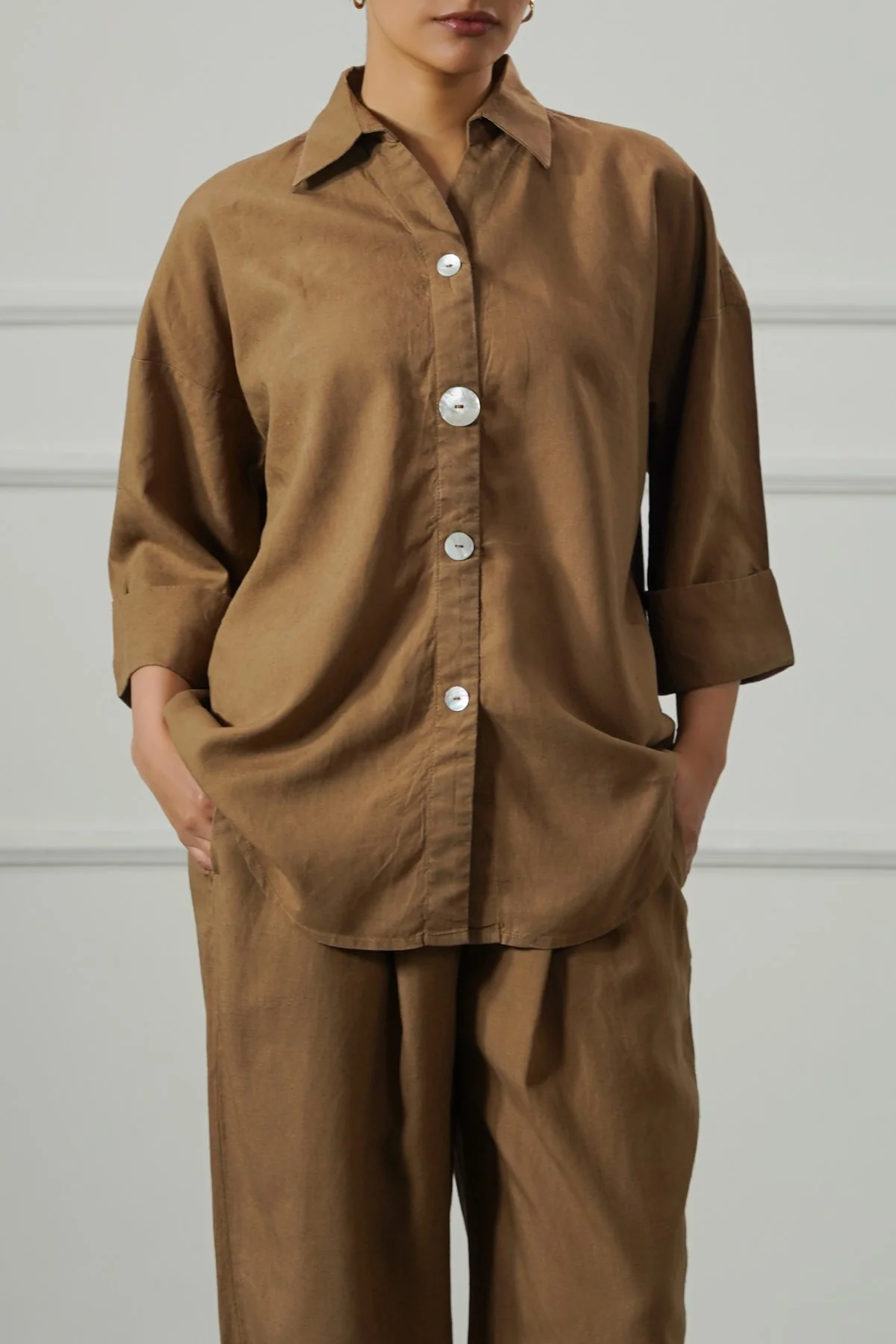LYOCELL LINEN BUTTON SHIRT