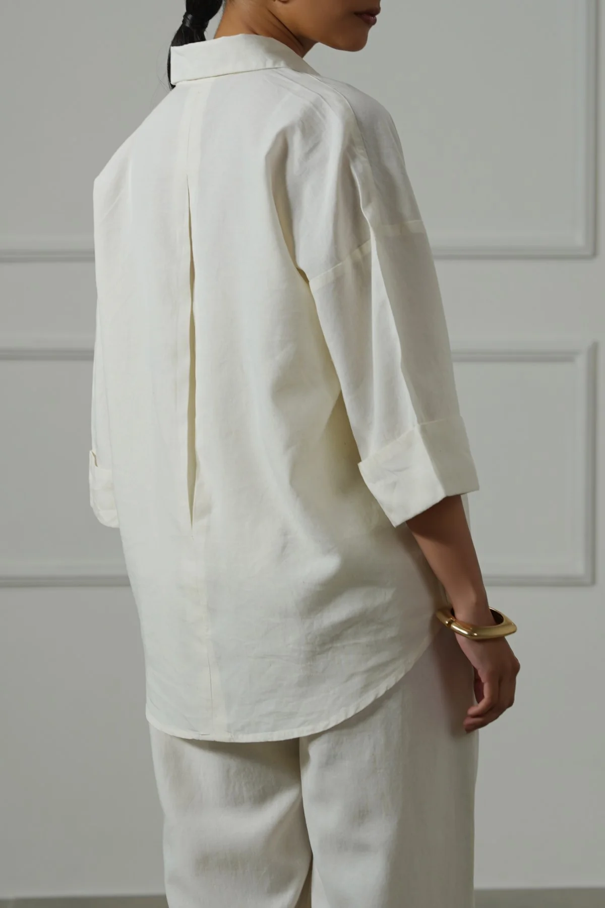 LYOCELL LINEN BUTTON SHIRT - Image 3