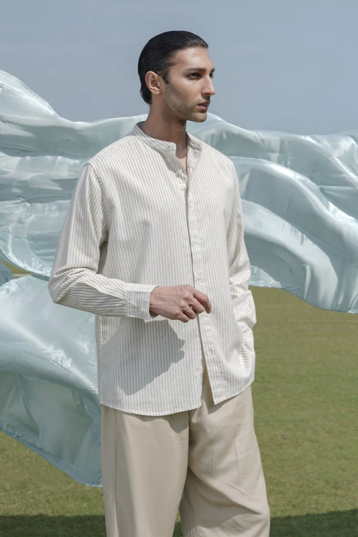 MANDARIN COLLAR SHIRT - Image 3