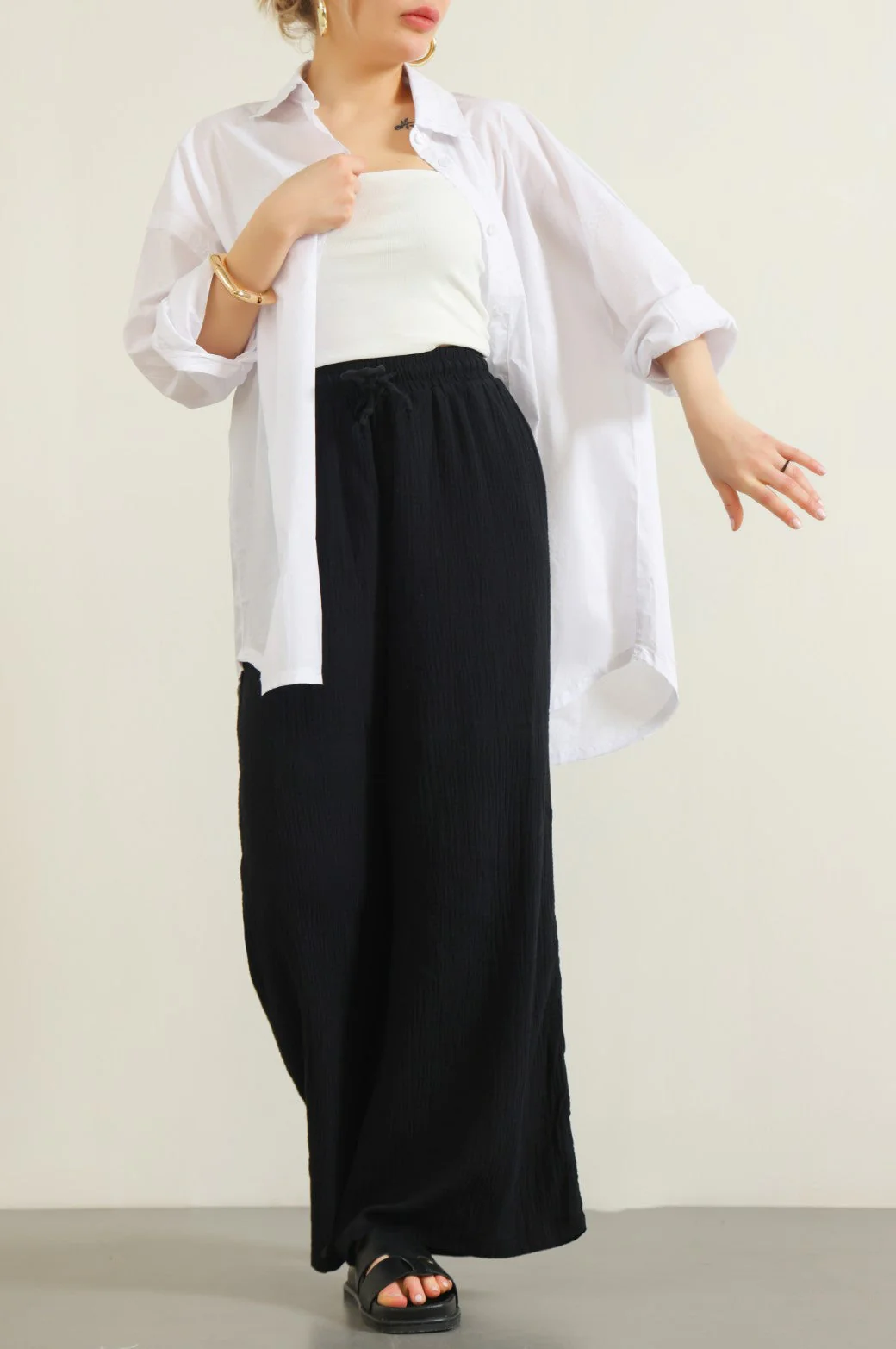 MUSLIN WIDE PANTS - Image 5