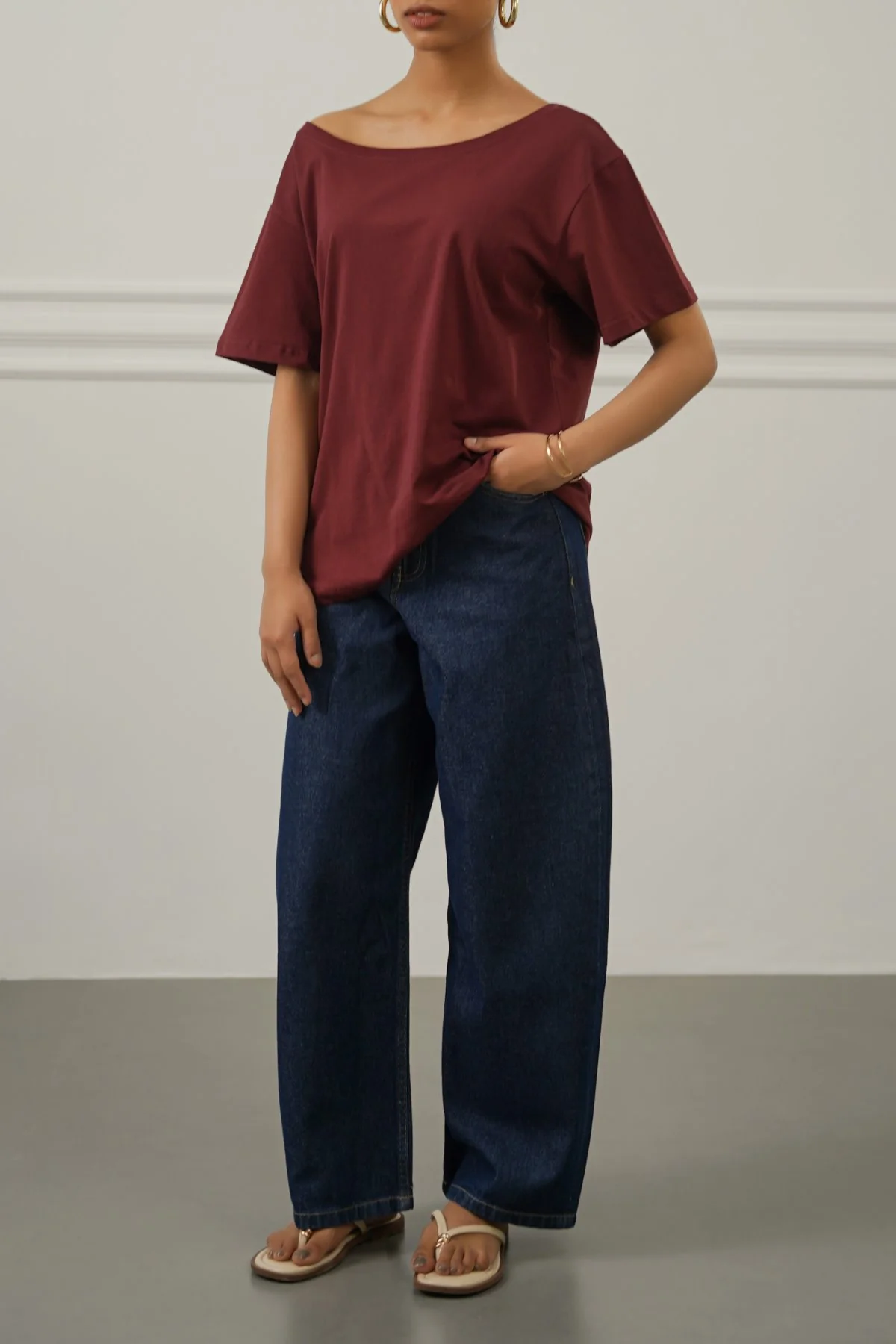 OFF SHOULDER PLAIN TEE - Image 3