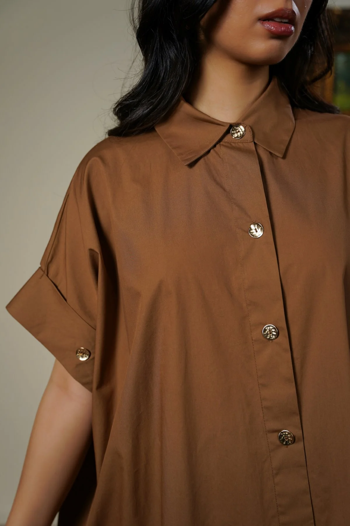 ONE SIZE COTTON SHIRT DRESS - Image 5