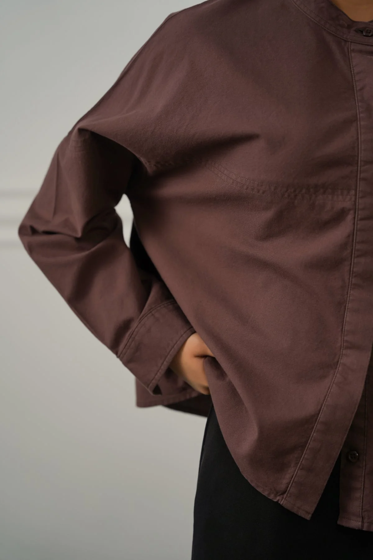OVERSIZED BAND COLLAR SHIRT - Image 3