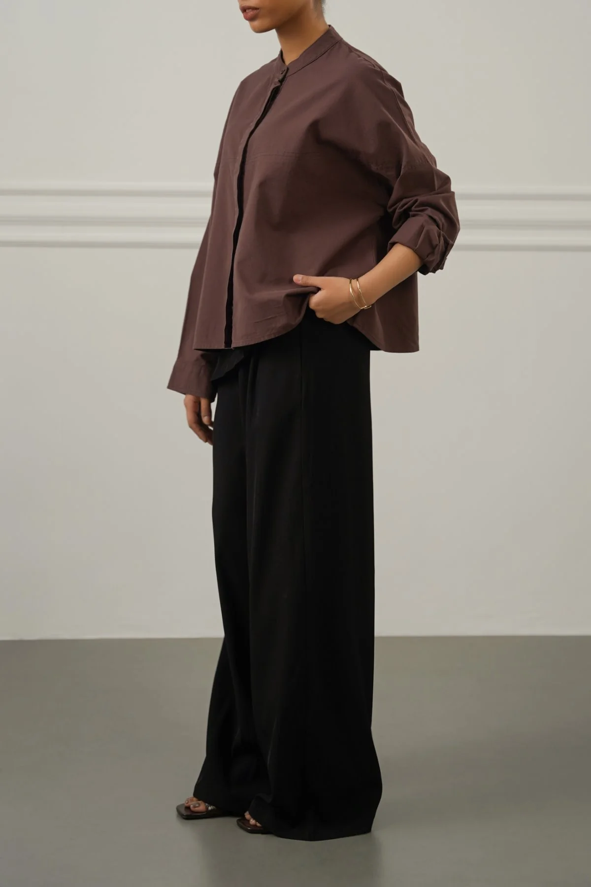 OVERSIZED BAND COLLAR SHIRT - Image 5