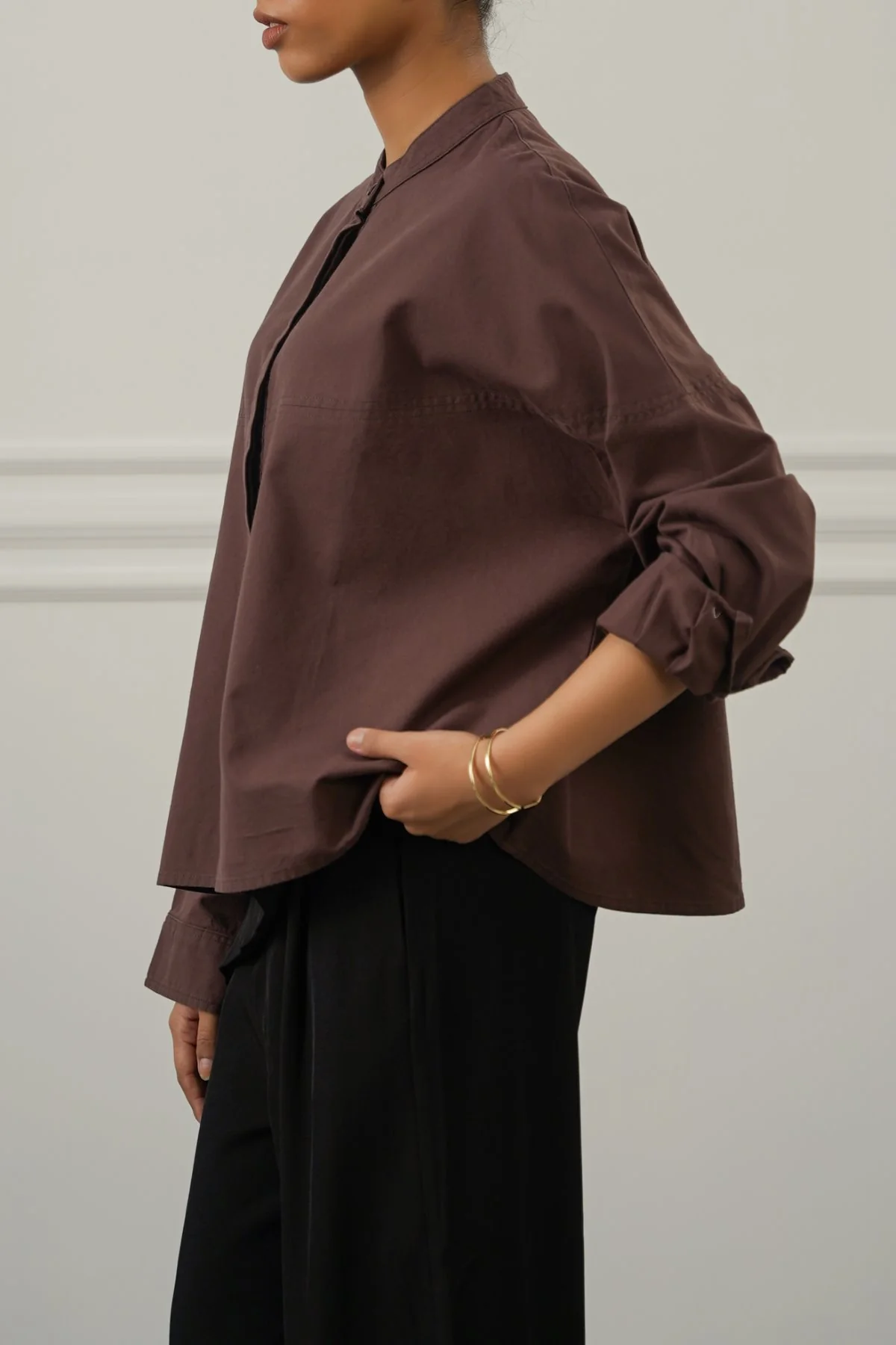 OVERSIZED BAND COLLAR SHIRT - Image 6