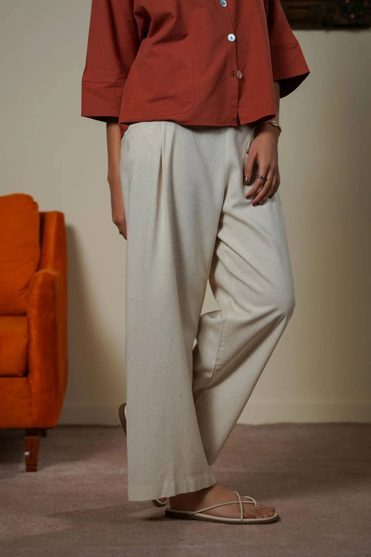 PLEAT LINEN BLEND PANTS - Image 4