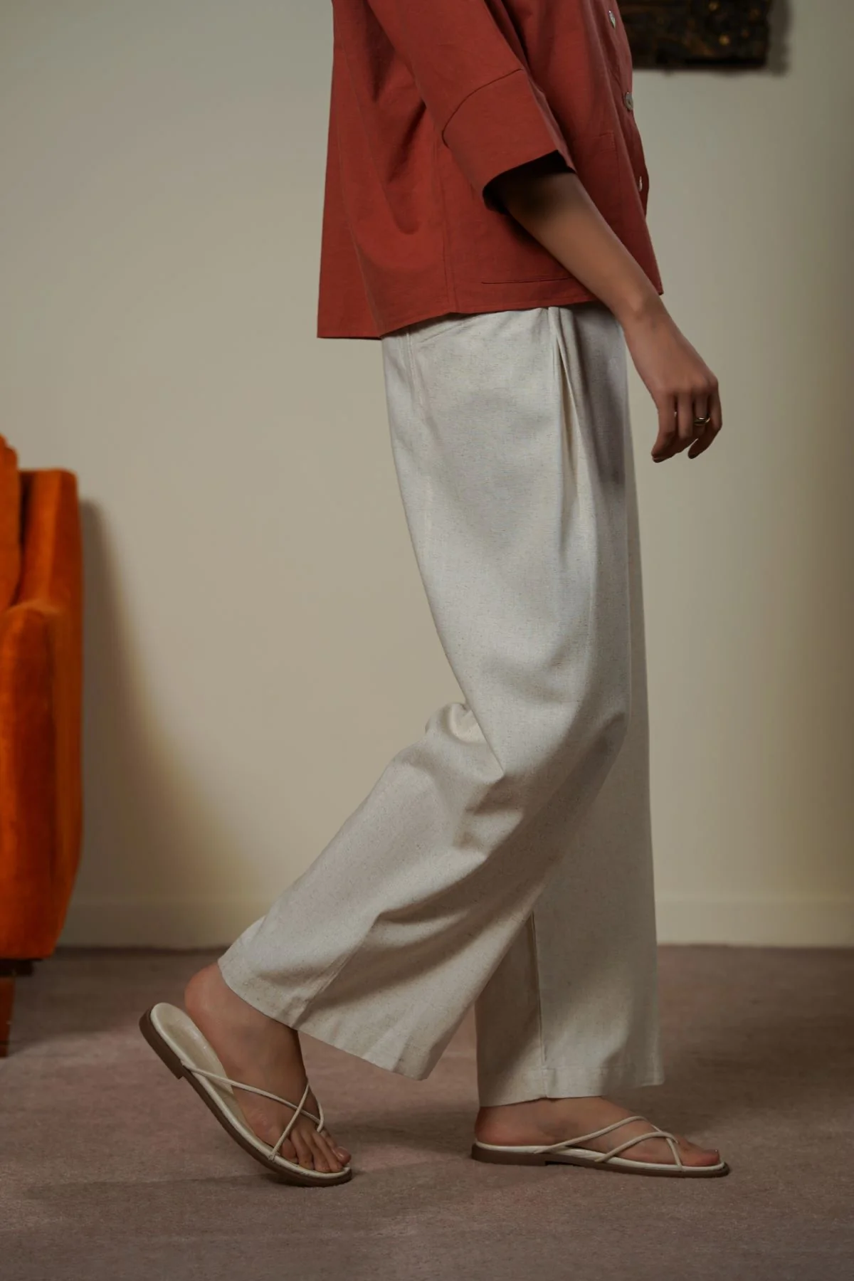 PLEAT LINEN BLEND PANTS - Image 6