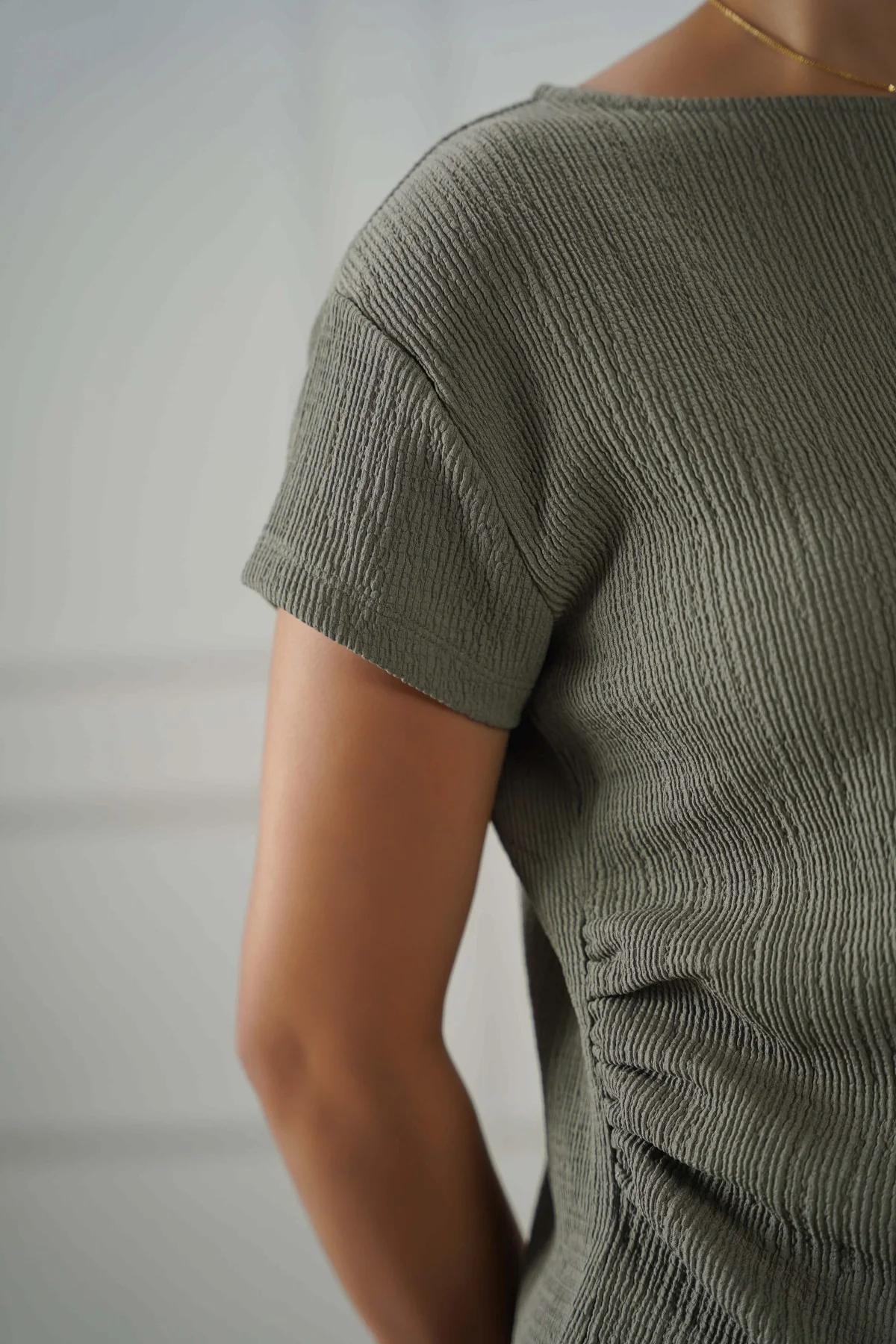 PLEATED WAIST TEE - Image 3