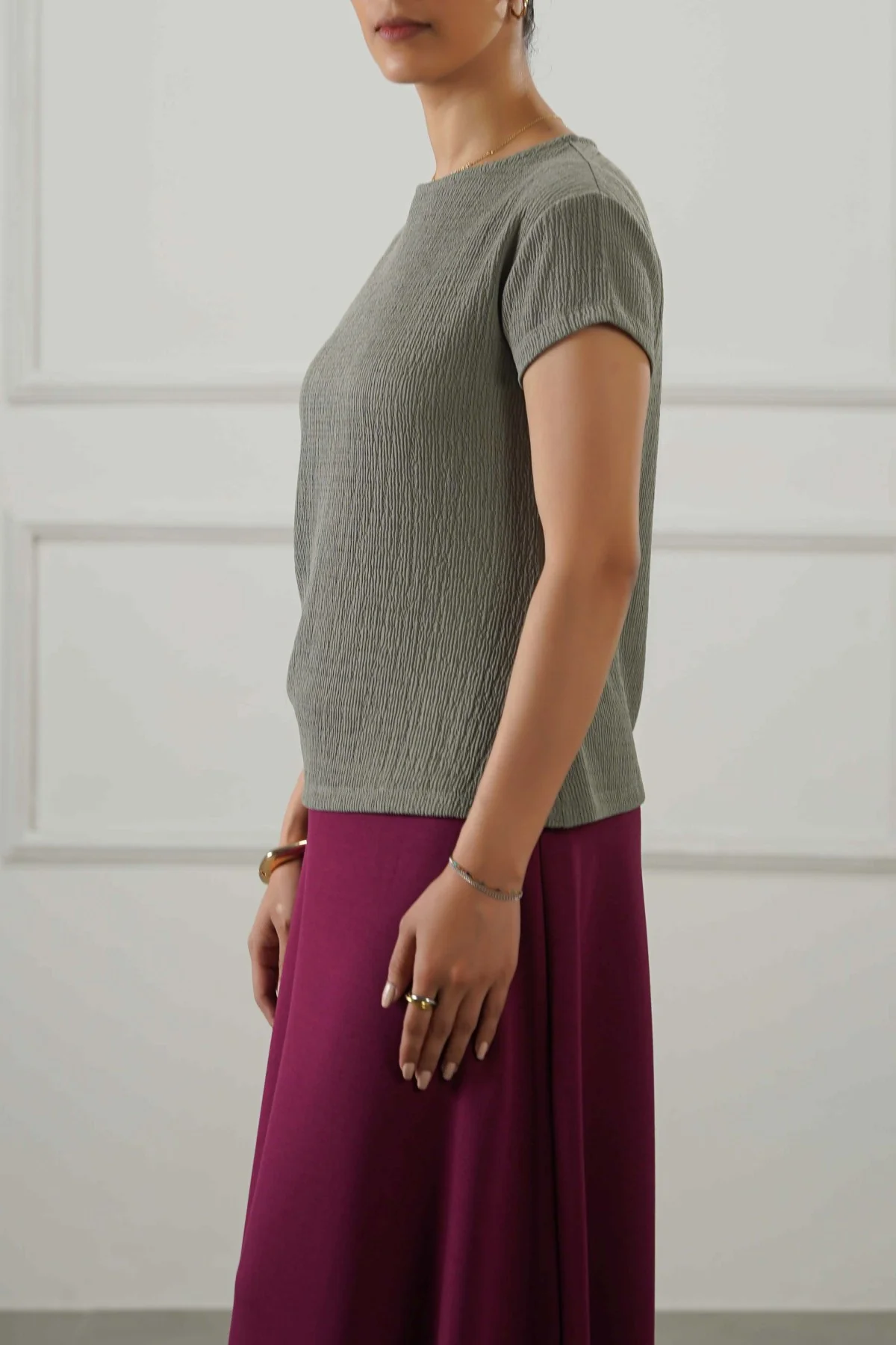 PLEATED WAIST TEE - Image 6