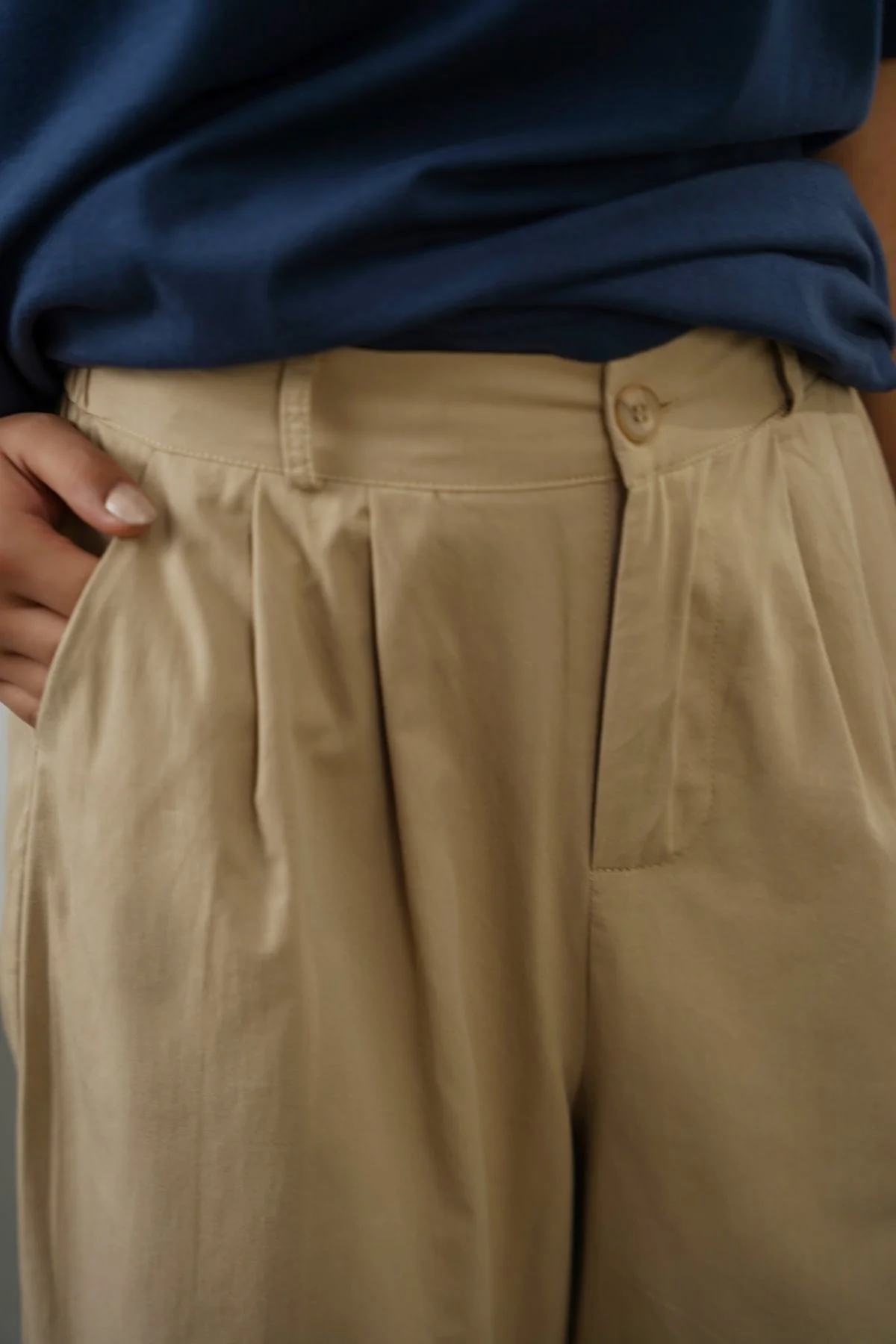POPLIN TURN UP PANTS - Image 2