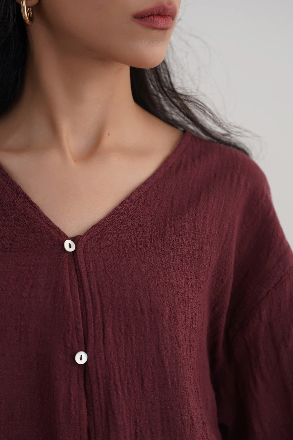 PURE COTTON GAUZE BLOUSE - Image 3