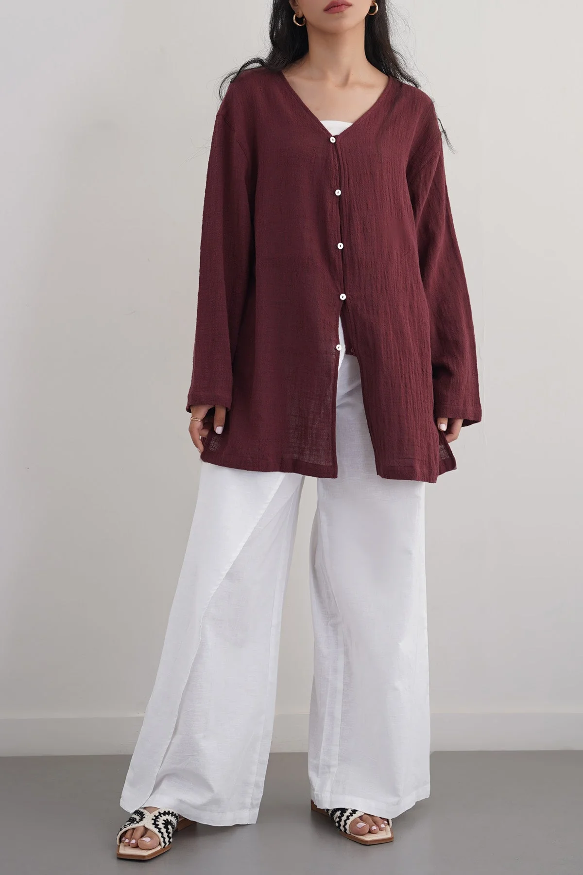 PURE COTTON GAUZE BLOUSE - Image 4