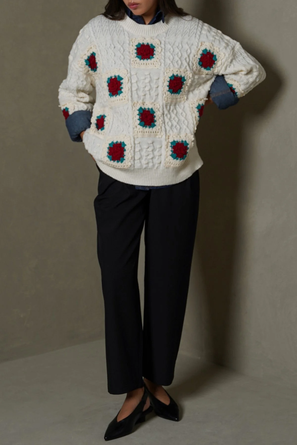ROSE CROCHET SWEATER - Image 5