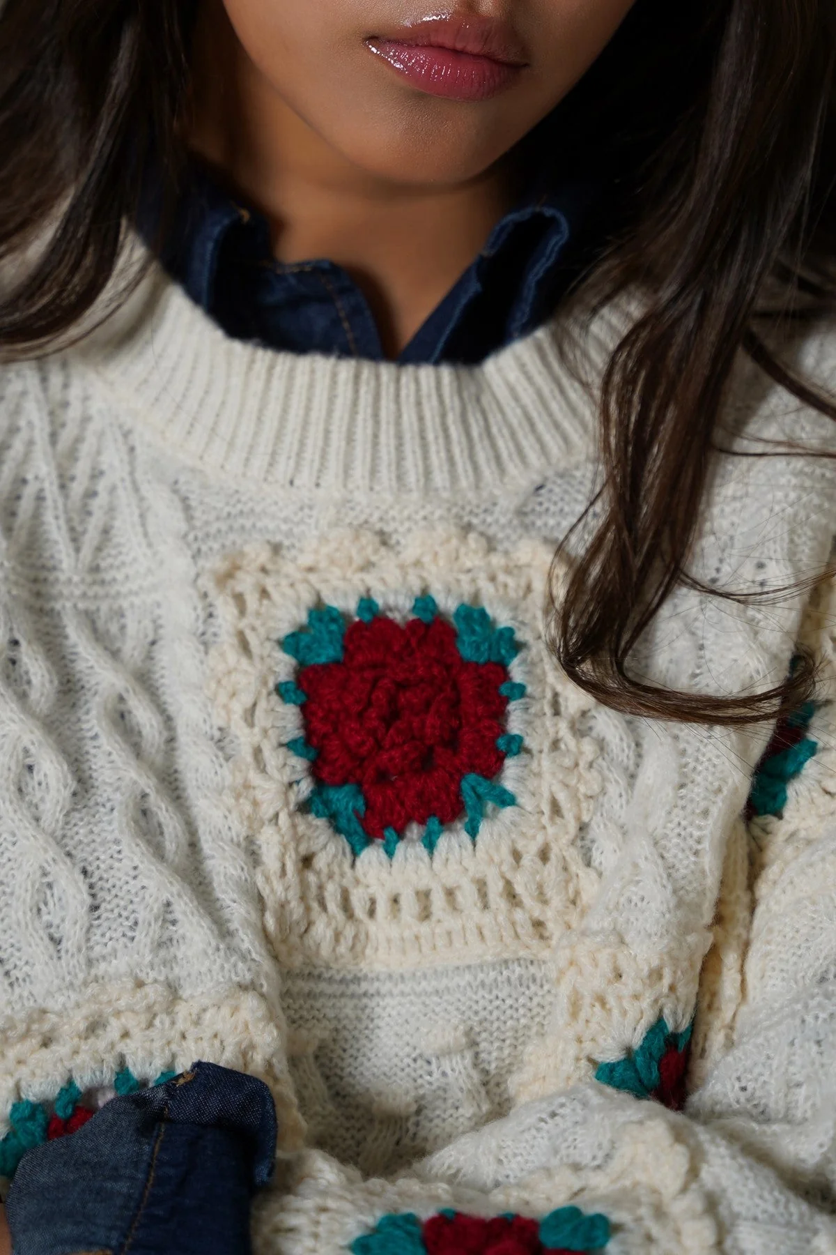 ROSE CROCHET SWEATER - Image 6