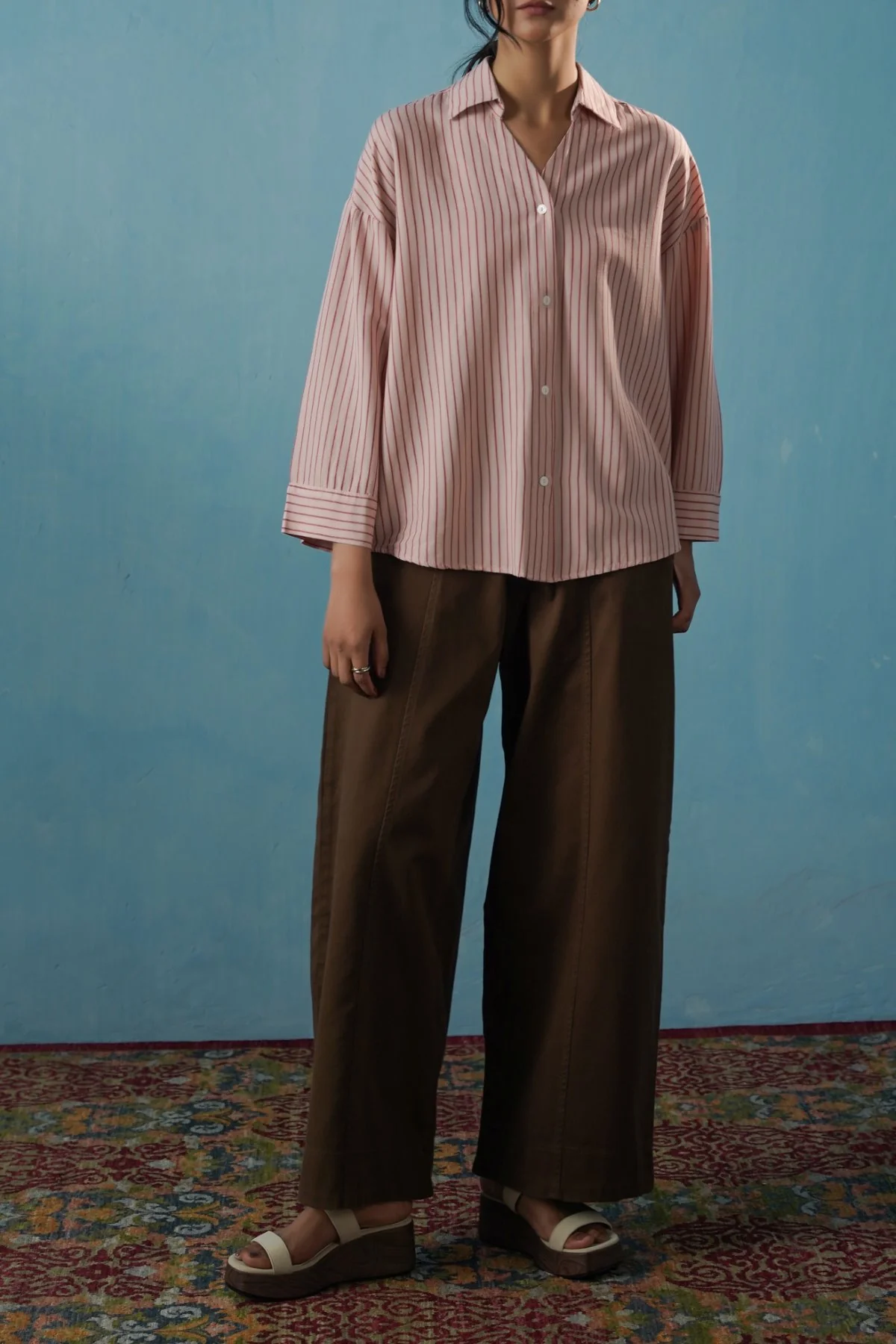 SALMON PINSTRIPE SHIRT - Image 3