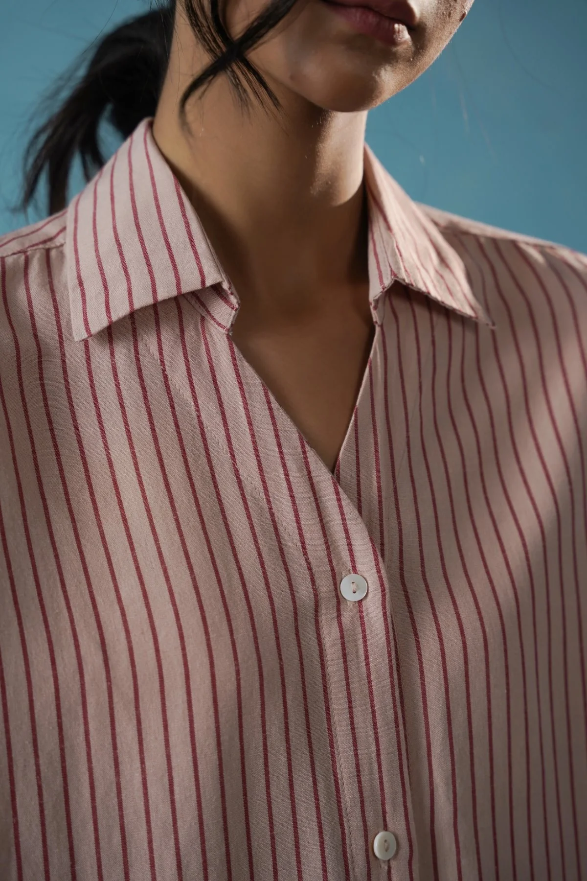 SALMON PINSTRIPE SHIRT - Image 6
