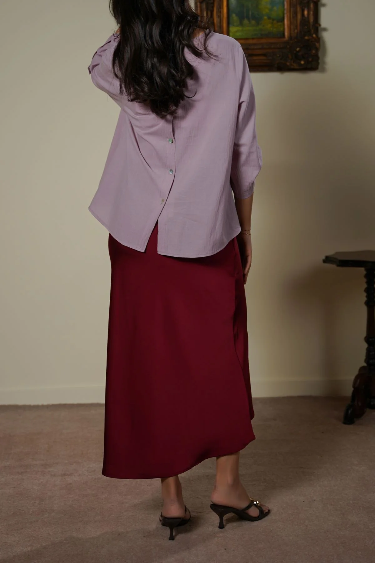 SATIN LONG SKIRT - Image 4