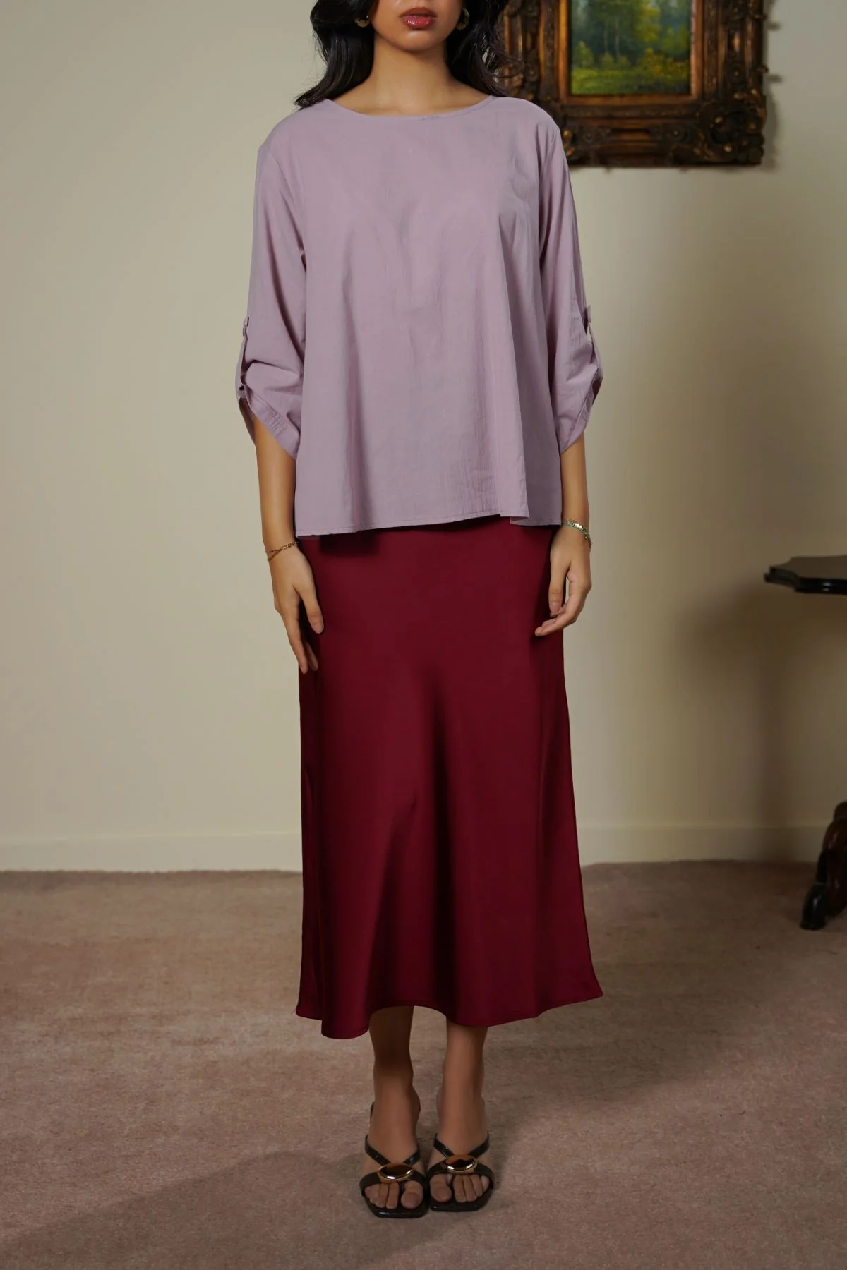 SATIN LONG SKIRT - Image 5