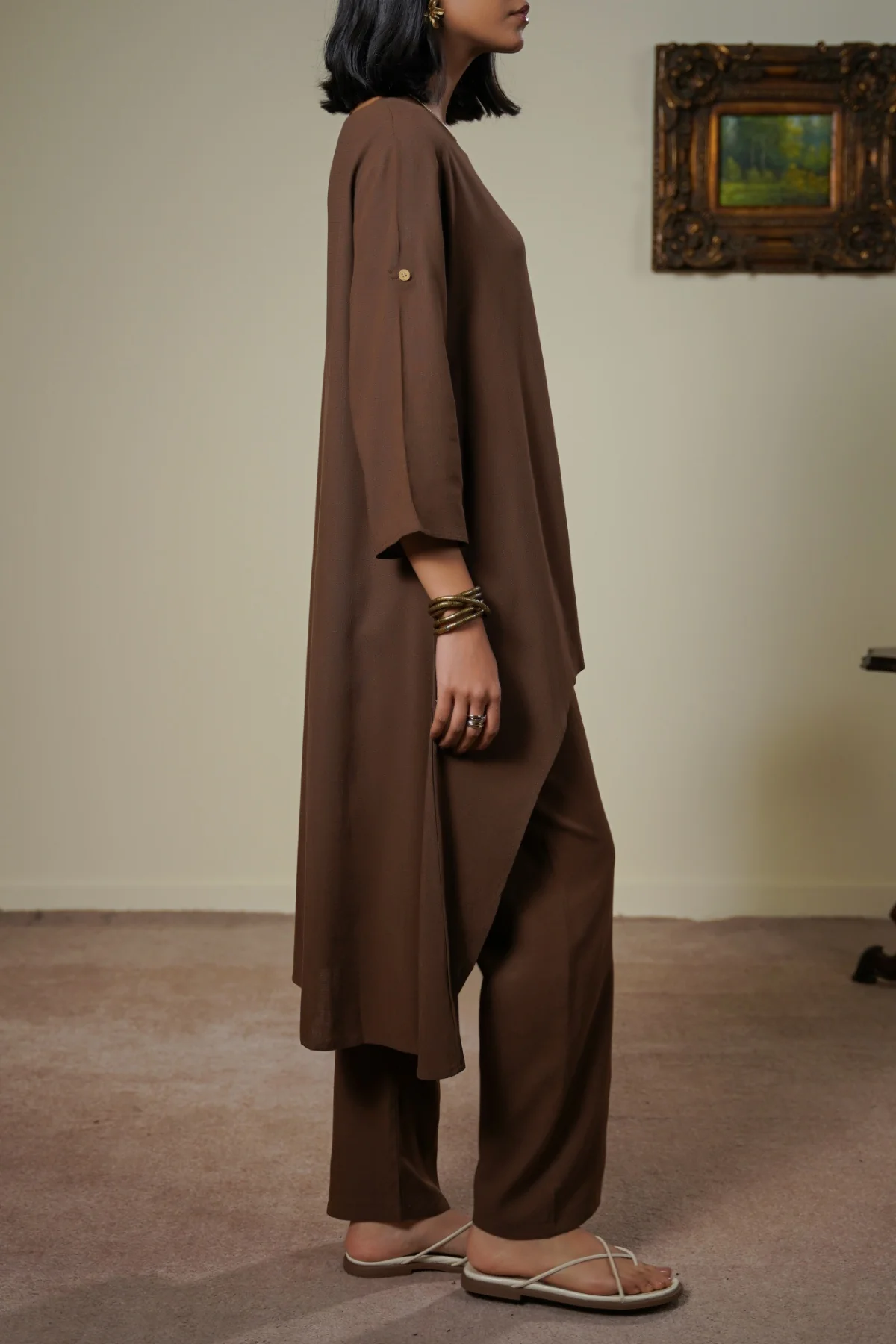 SCOOP HEM LINEN BLEND TUNIC - Image 5