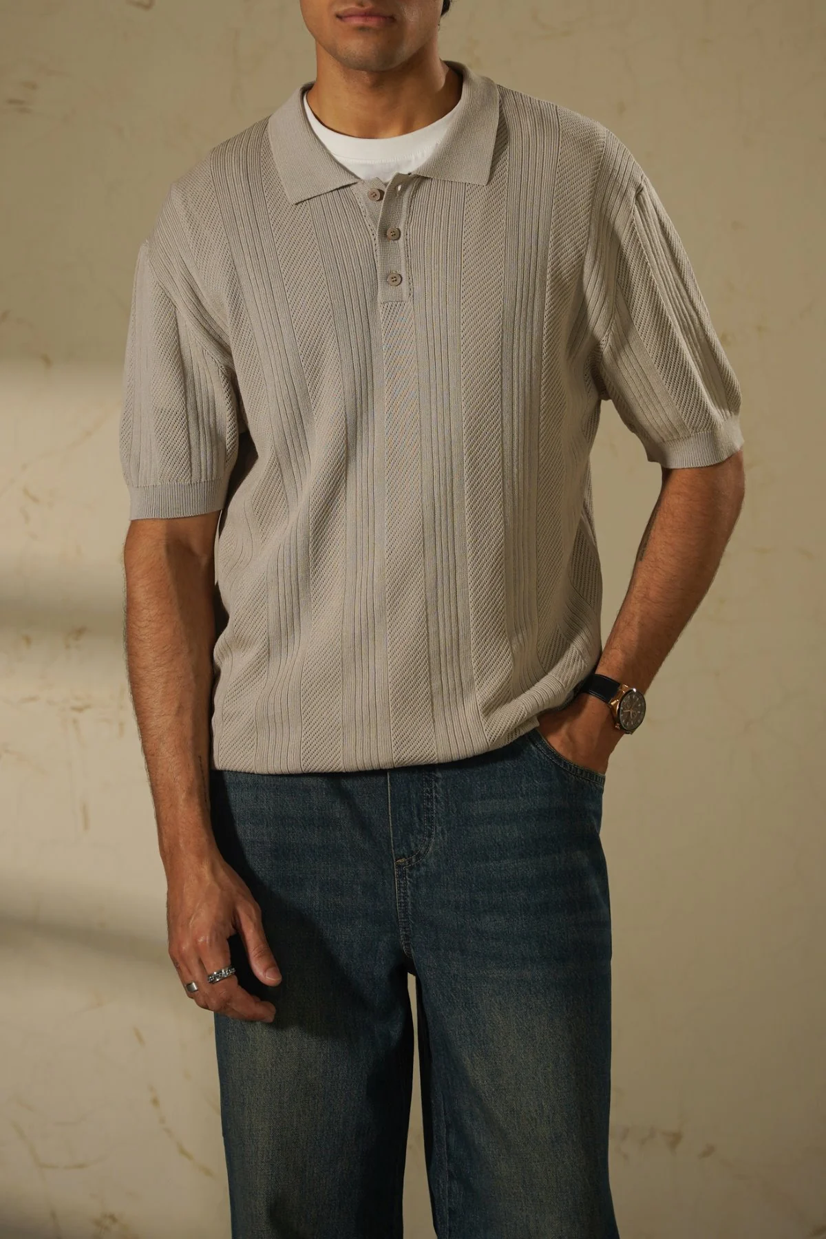SHEER KNIT POLO