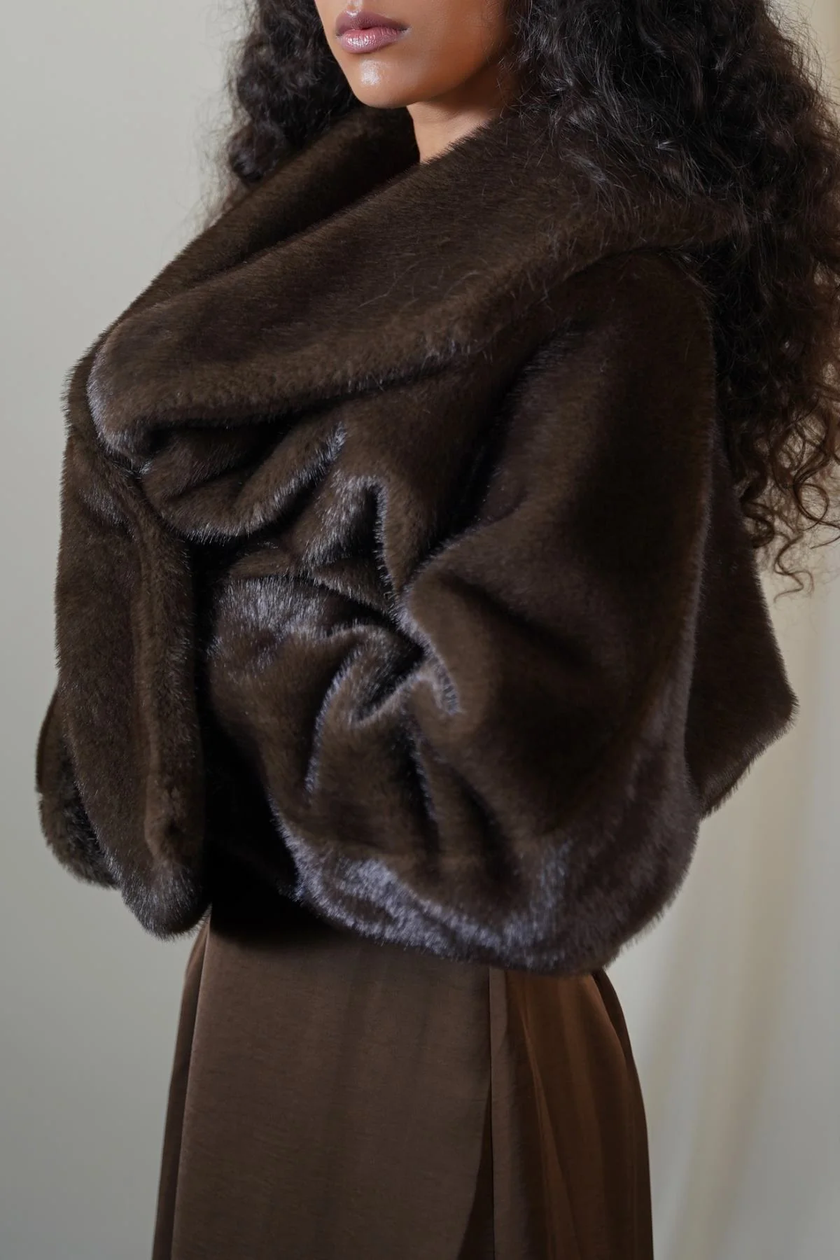 SHORT WRAP FUR JACKET